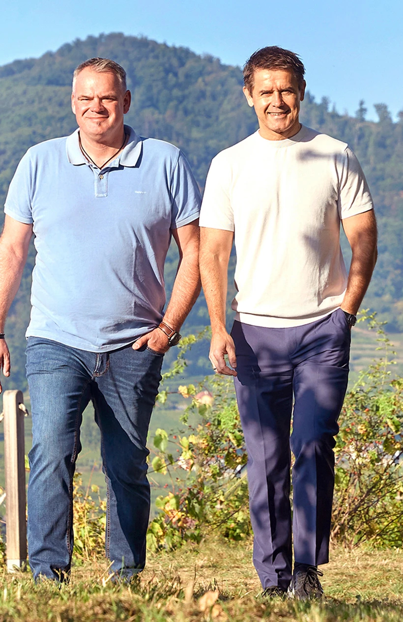 Weingutsleiter Roman Horvath &amp; Kellermeister Heinz Frischengruber