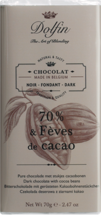 Dolfin Zartbitterschokolade mit Kakaosplittern