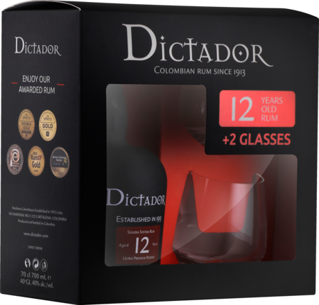 Dictador 12 Jahre Ultra Premium Reserve + 2 Gläser