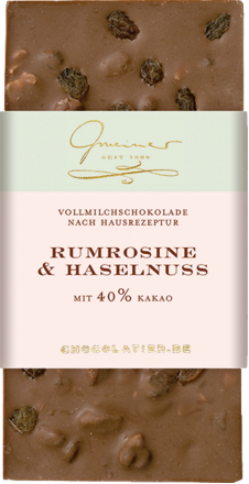 Gmeiner Tafelschokolade Rumrosine &amp; Haselnuss