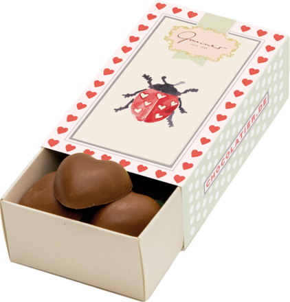 Gmeiner kleine Schokoladenbox Marienkäfer &amp; Herzle