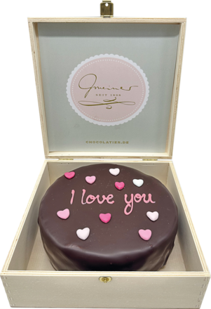 Gmeiner hochfeine Sachertorte I love you