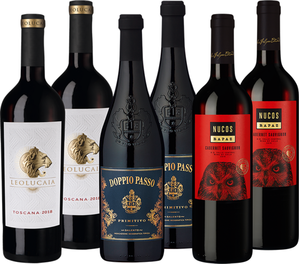 Rotwein Paket zu Fleisch