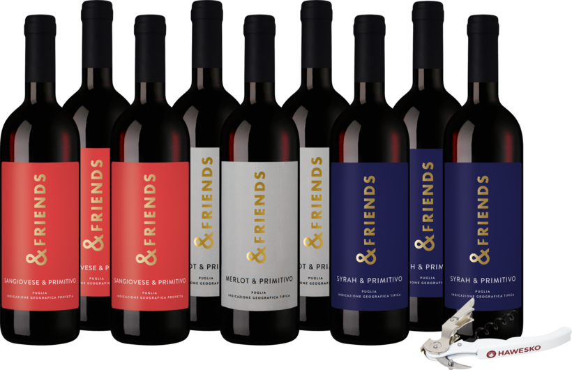 Friends &amp; Grapes Primitivo 3x3 Paket