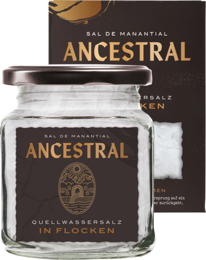 Ancestral Sal de Manantial en Escamas im Glas