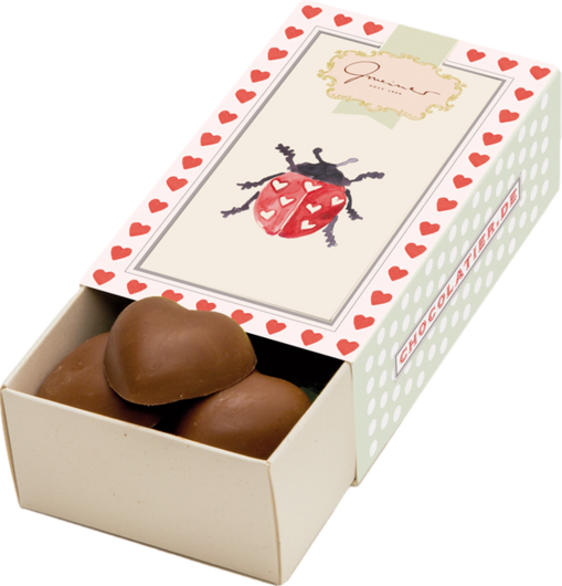 Gmeiner kleine Schokoladenbox Marienkäfer &amp; Herzle