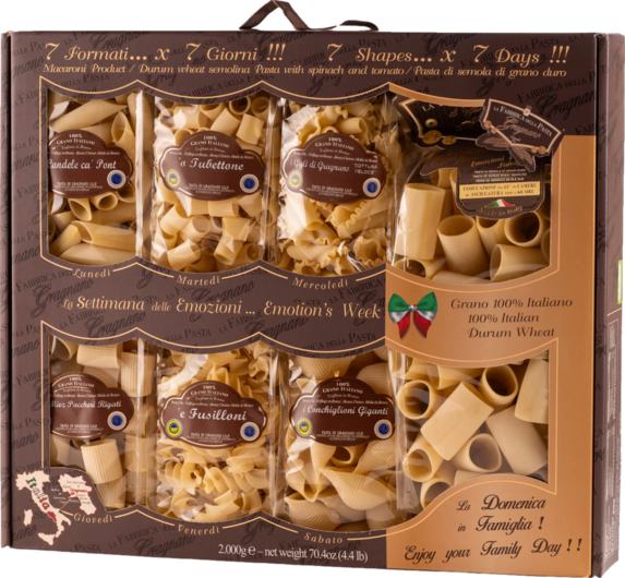 Pasta di Gragnano IGP 7 formati per 7 giorni