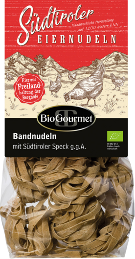 BioGourmet Bandnudeln mit Südtiroler Speck