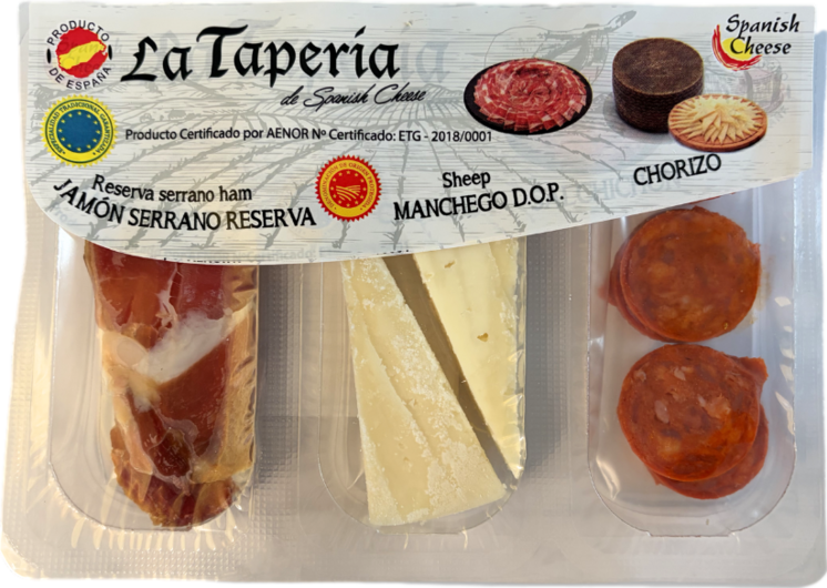 Tapas Mix mit Serrano, Manchego und Chorizo