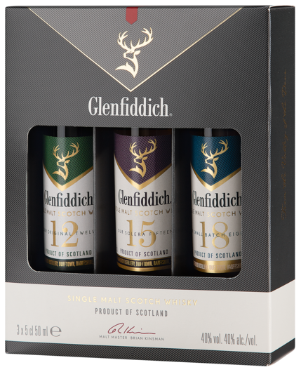 Glenfiddich 12/15/18 Years Miniatursortiment