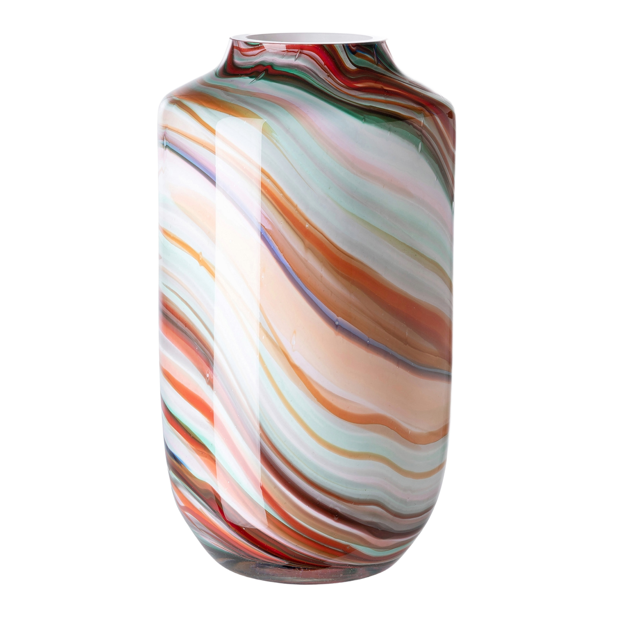 Glasvase Sancho, Mehrfarbig, H 27 cm, B 18,5 cm, Accessoires