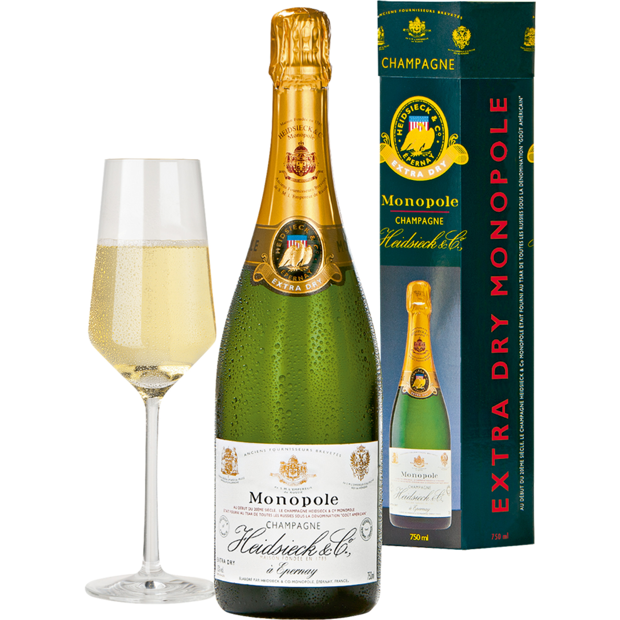 Champagne Heidsieck Monopole, Extra Dry, Champagne AC, Geschenketui, Champagne, Präsente  Champagner Hawesko