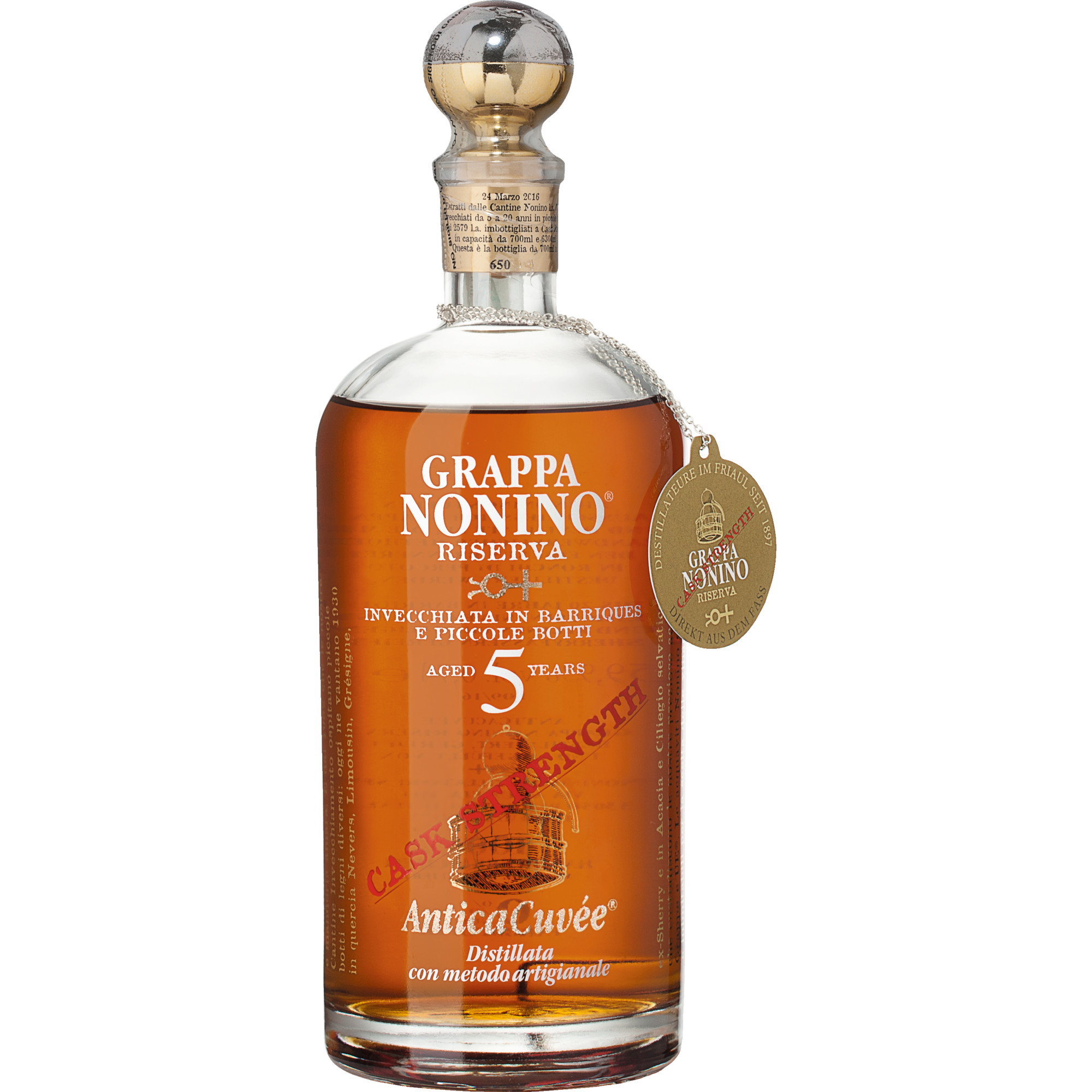 Image of Grappa Nonino Antica Cuvée Riserva Cask Strength, 5 years 0,70 L, 59,9 % Vol., Spirituosen