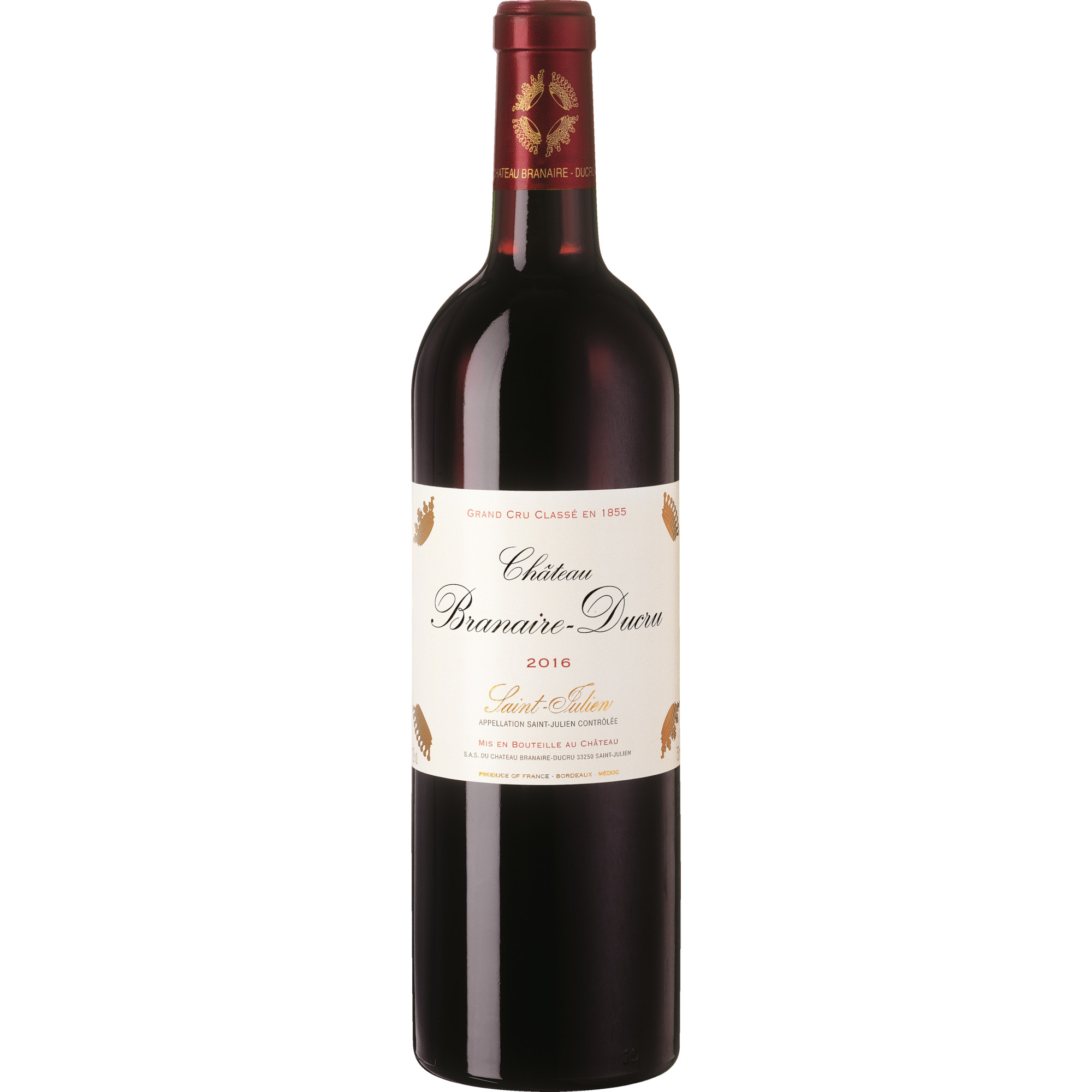 Château Branaire Ducru, Saint-Julien AOP, 4ème Cru Classé, Bordeaux, 2016, Rotwein - Rotwein