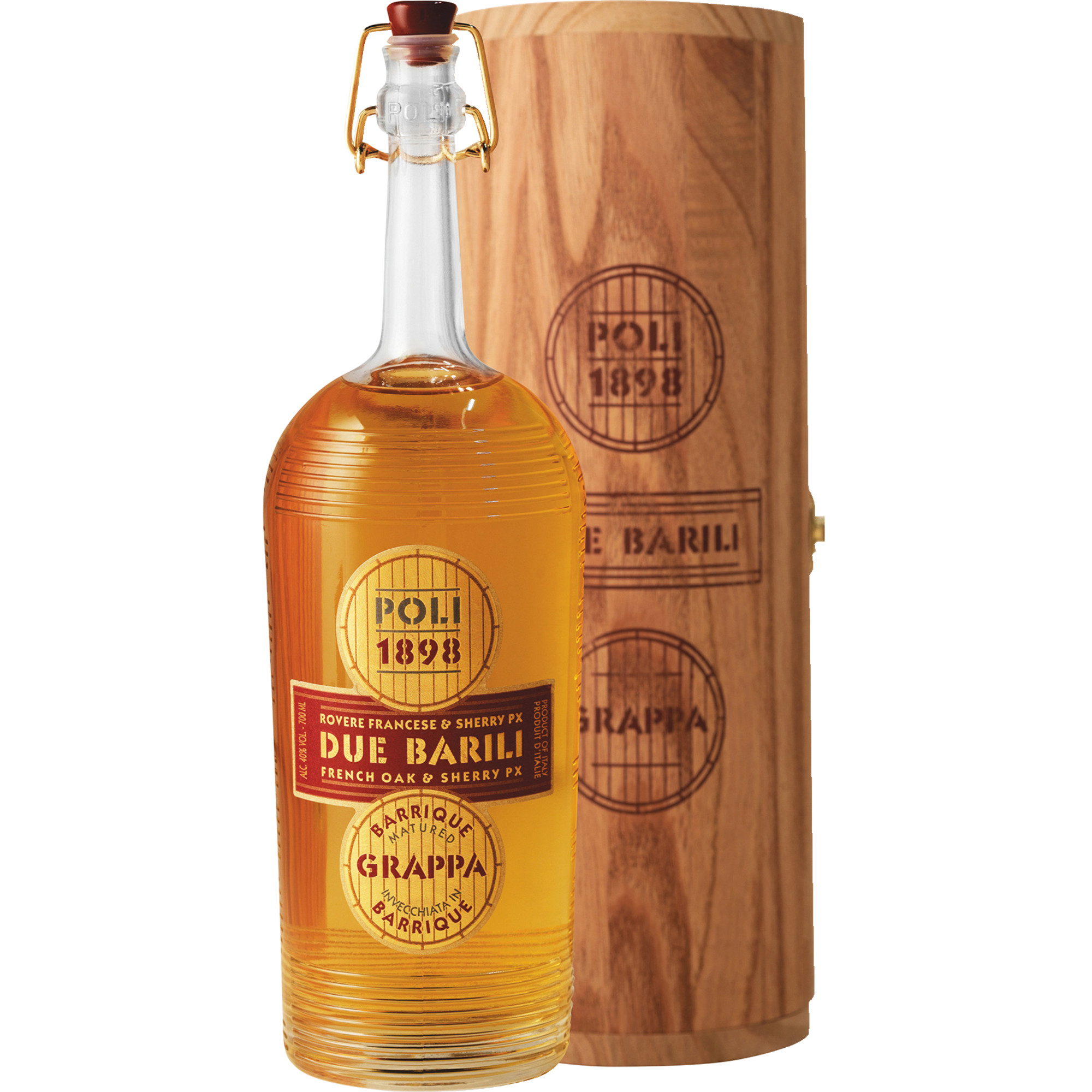 Image of Due Barili Grappa di Prosecco, 0,7 L, 40% Vol., in Holzkiste, Spirituosen