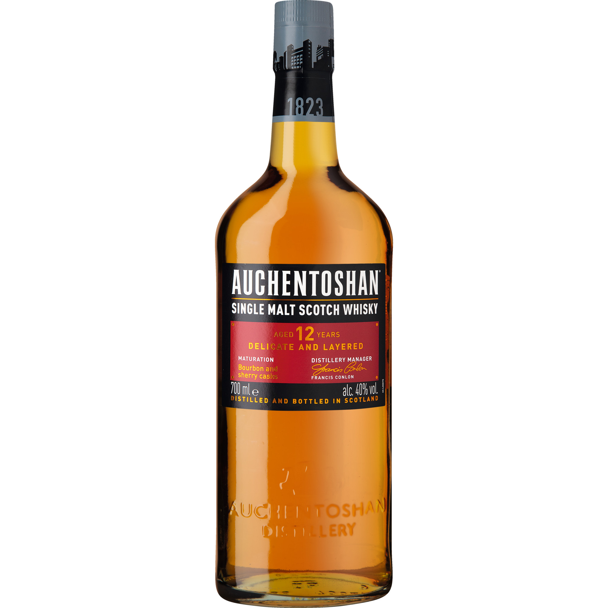 Auchentoshan 12 Years Single Malt Scotch Whisky, Triple distilled, 0,7 L, 40% Vol., Schottland, Spirituosen