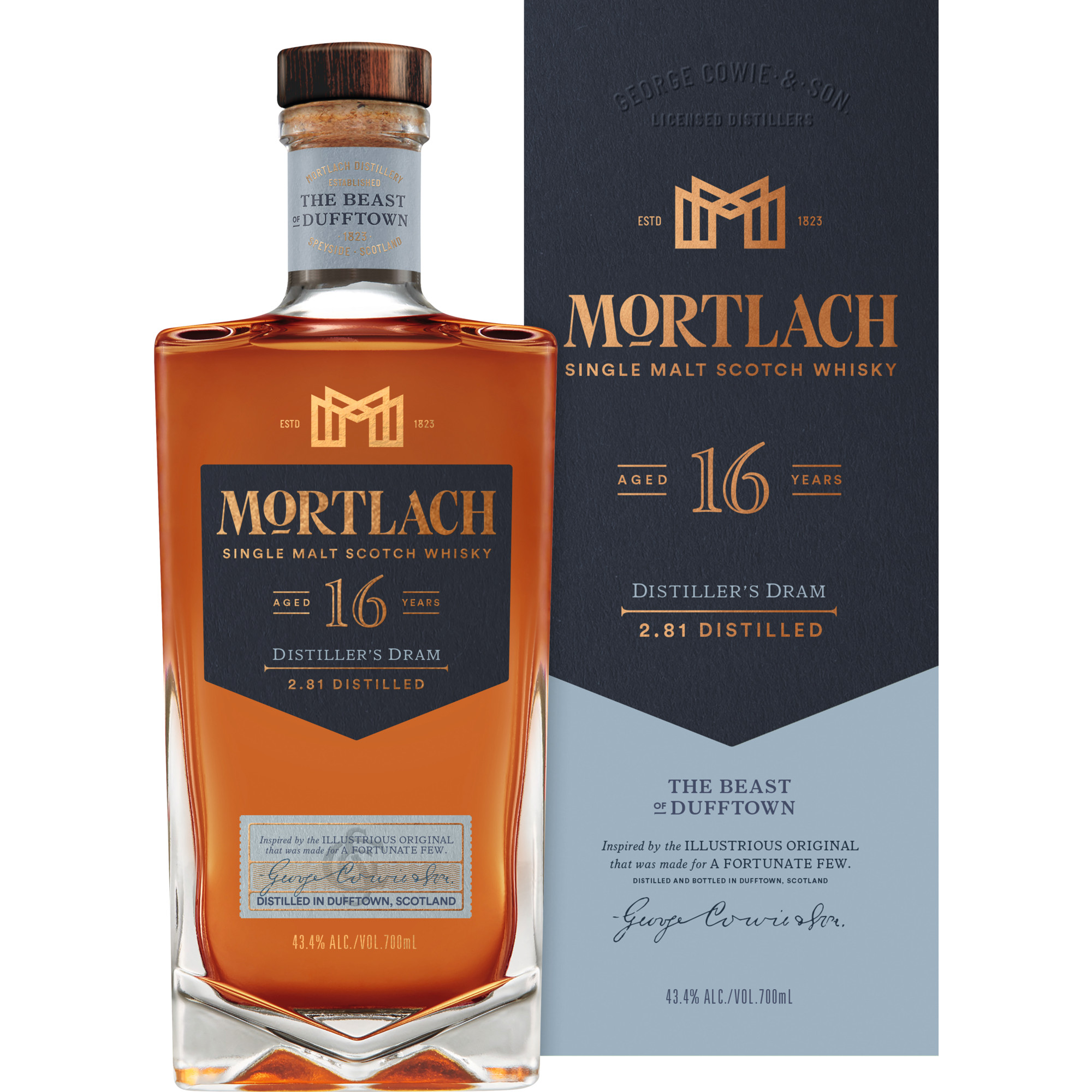 Mortlach 16 Years Distiller%27s Dram Single Malt, Scotch Whisky, 0,7 L, 43,4% Vol., Schottland, Spirituosen - Spirituosen
