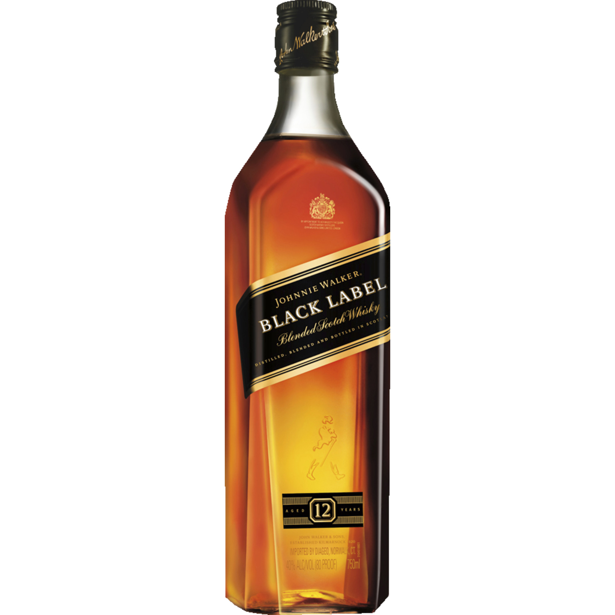 Johnnie Walker Black Label 12 Years Blended Scotch, Whisky, 0,7 L, 40% Vol., Schottland, Spirituosen