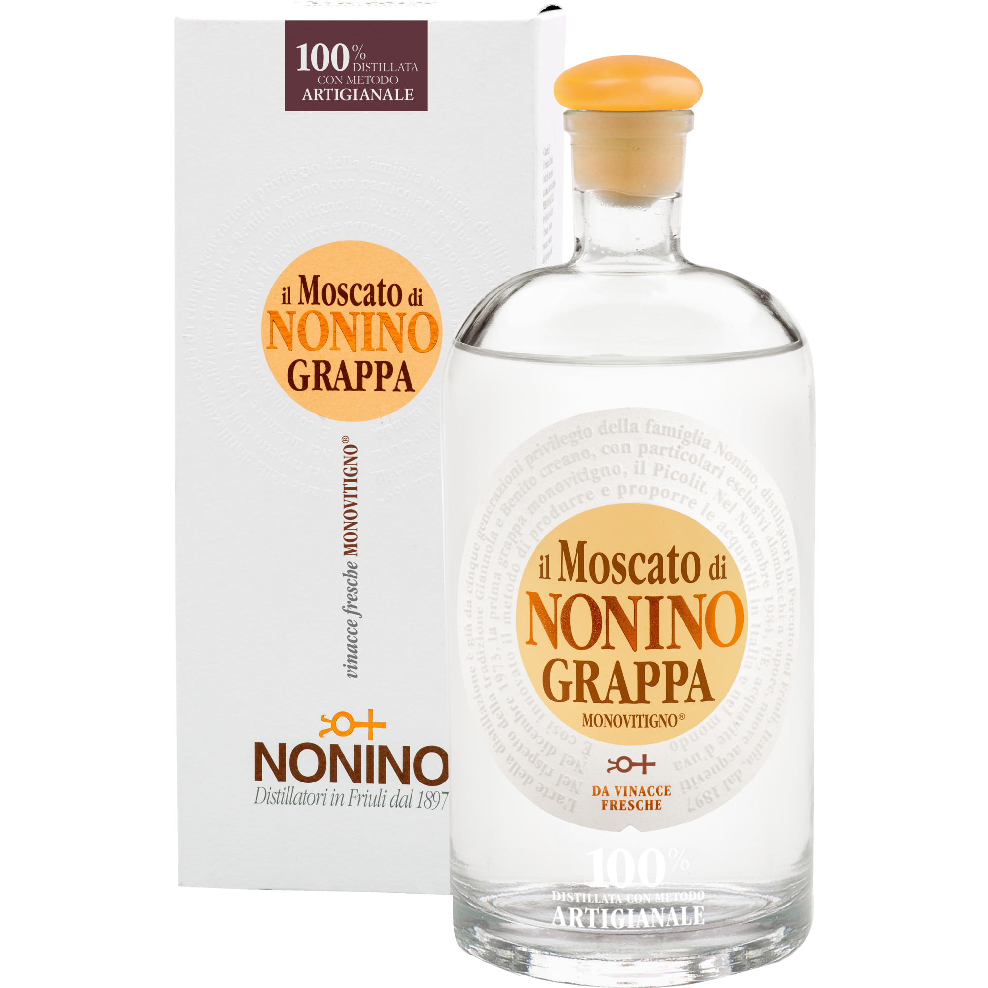 Nonino Grappa Monovitigno Moscato, 0,70 L, 41% Vol., Spirituosen  Spirituosen Hawesko