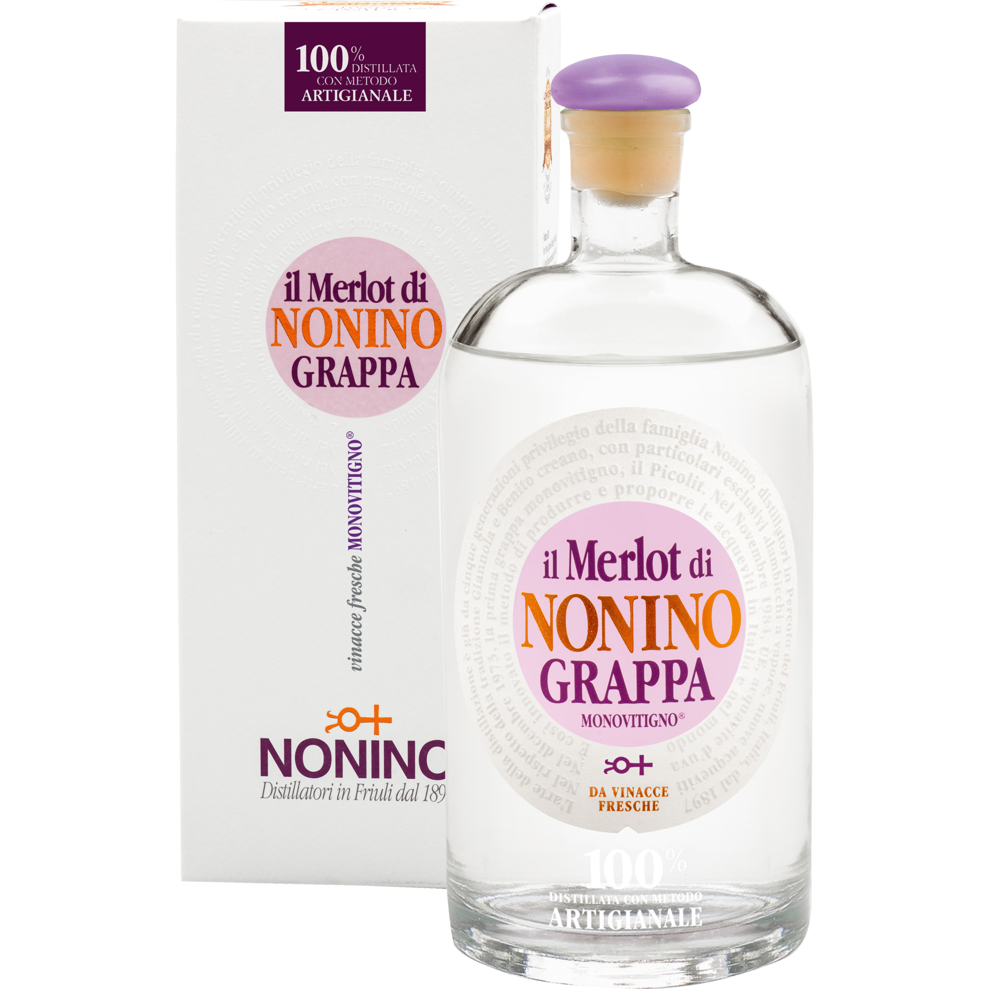 Nonino Grappa Monovitigno Merlot, 0,70 L, 41% Vol., Spirituosen NONINO distillatori Via Aquileia 104, 33050 Percoto Pavia di Udine, Italia Hawesko DE