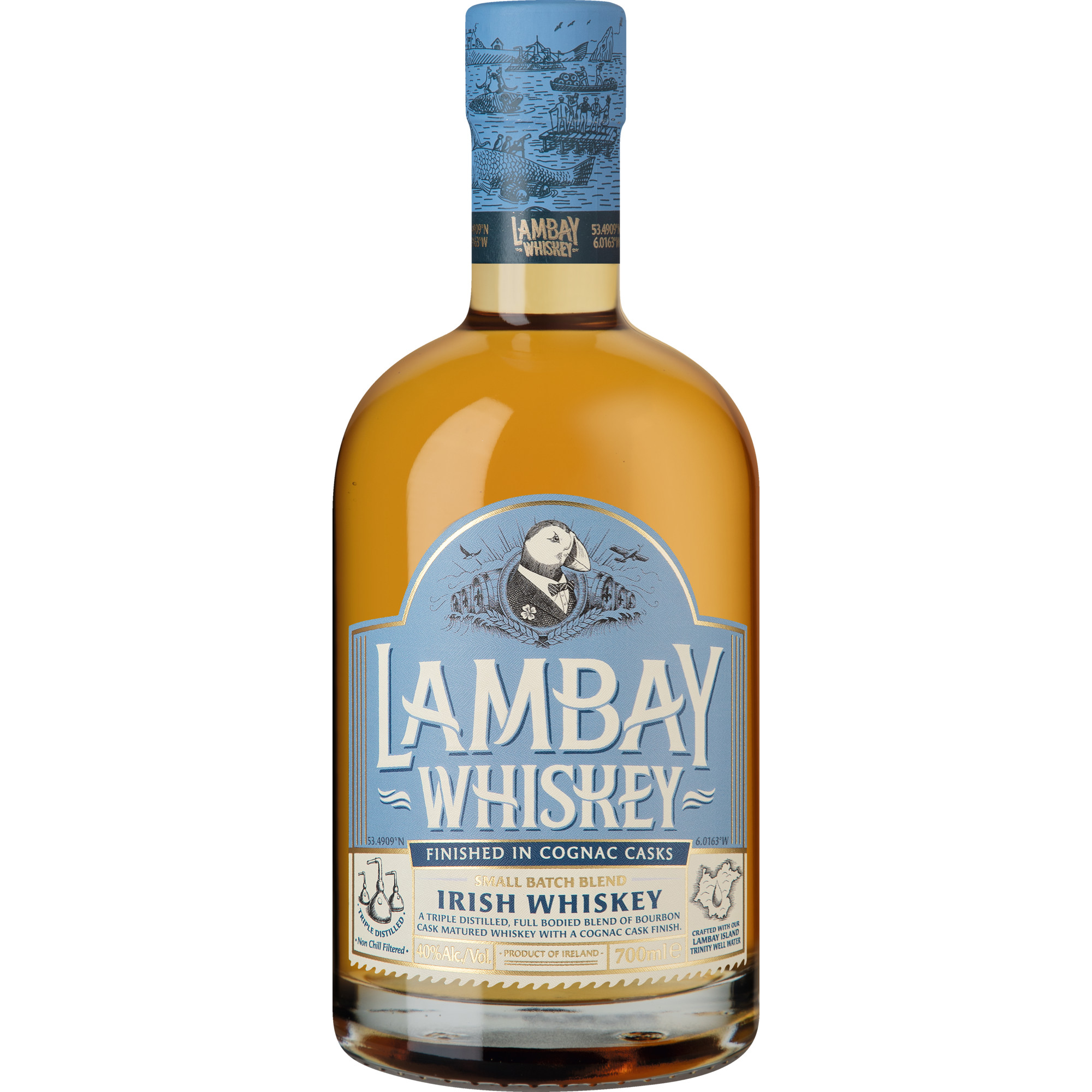 Lambay Small Batch Blend Irish Whiskey, Lambay Island, 0,7 L, 40% Vol., Spirituosen LIWC , Upper Pembroke Street 28-32 - Dublin 2 - Ireland Hawesko DE