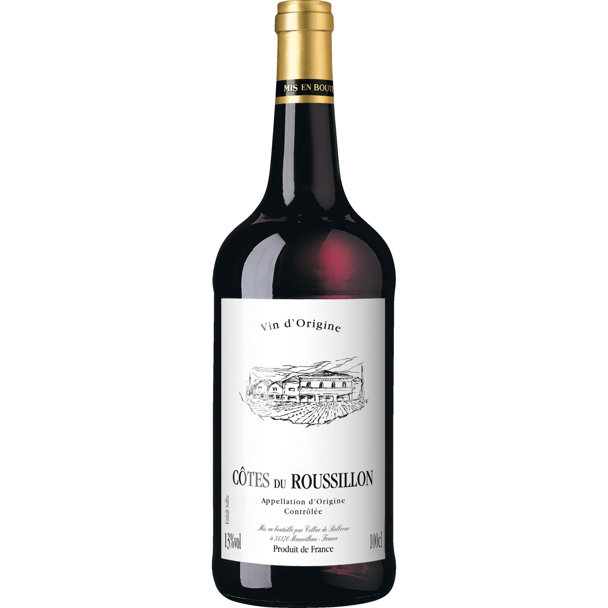 Côtes du Roussillon Rouge, Côtes du Roussillon AOP, 1,0 Liter, Languedoc-Roussillon, 2020, Rotwein  Rotwein Hawesko