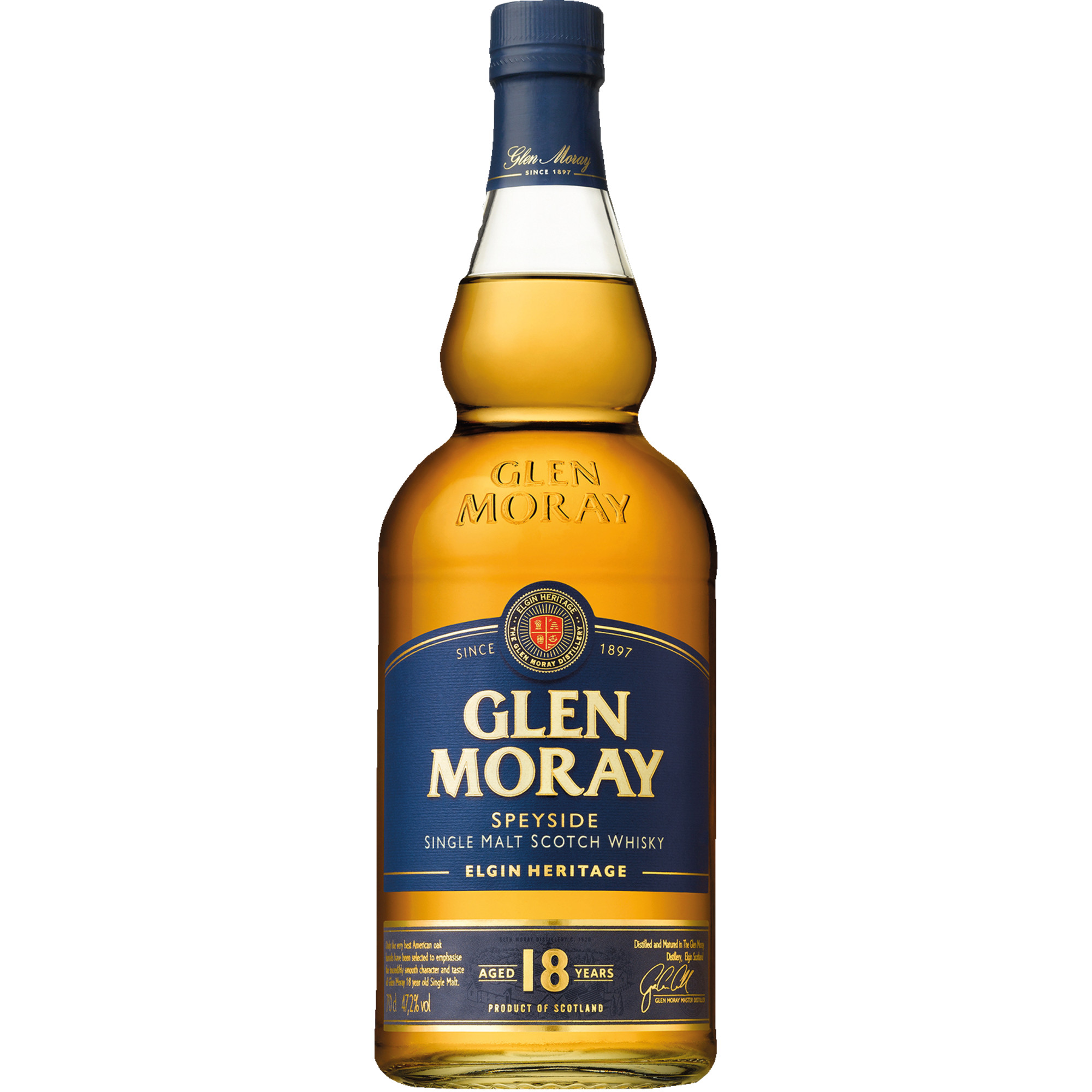 Glen Moray Single Malt Whisky 18 Years, Whiskey, 0,7L, 47,2% Vol., Schottland, Spirituosen  Spirituosen Hawesko