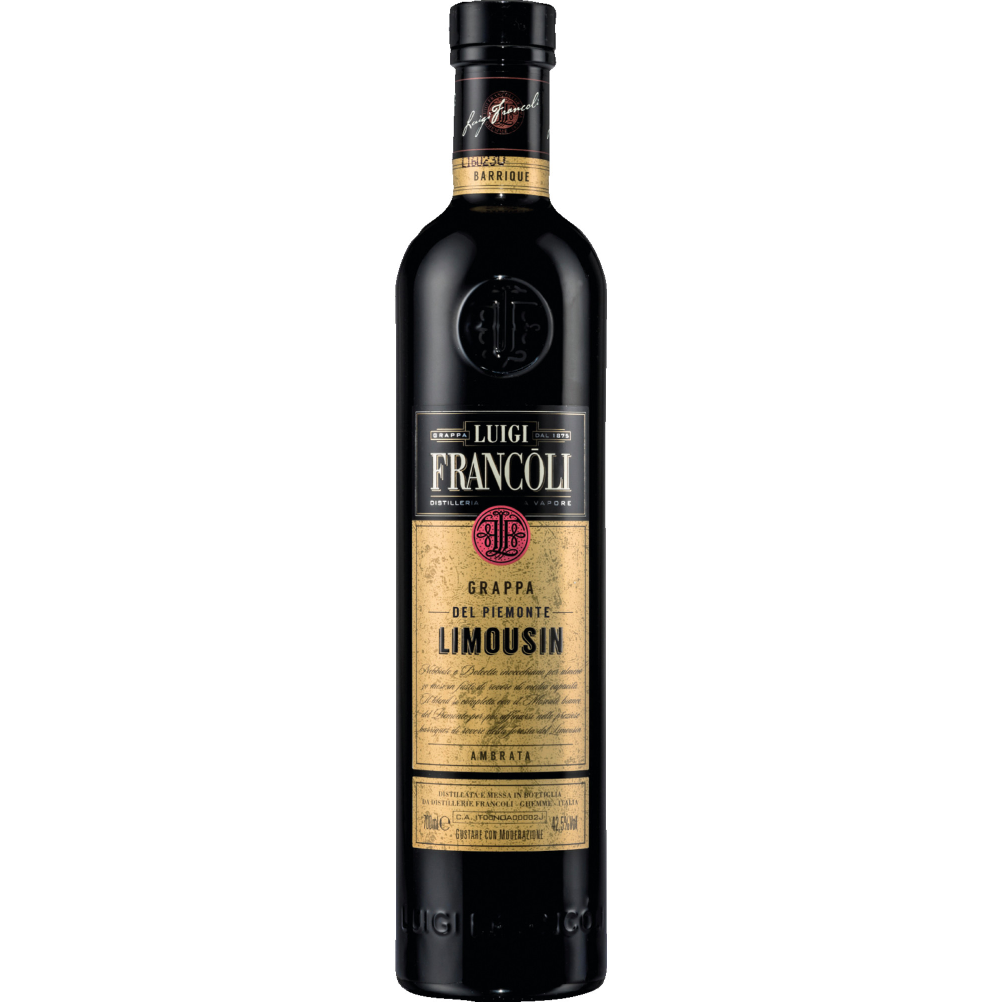 Luigi Francoli Grappa Barrique Del Limousin, 0,7L, 42,5% Vol., Spirituosen  Spirituosen Hawesko