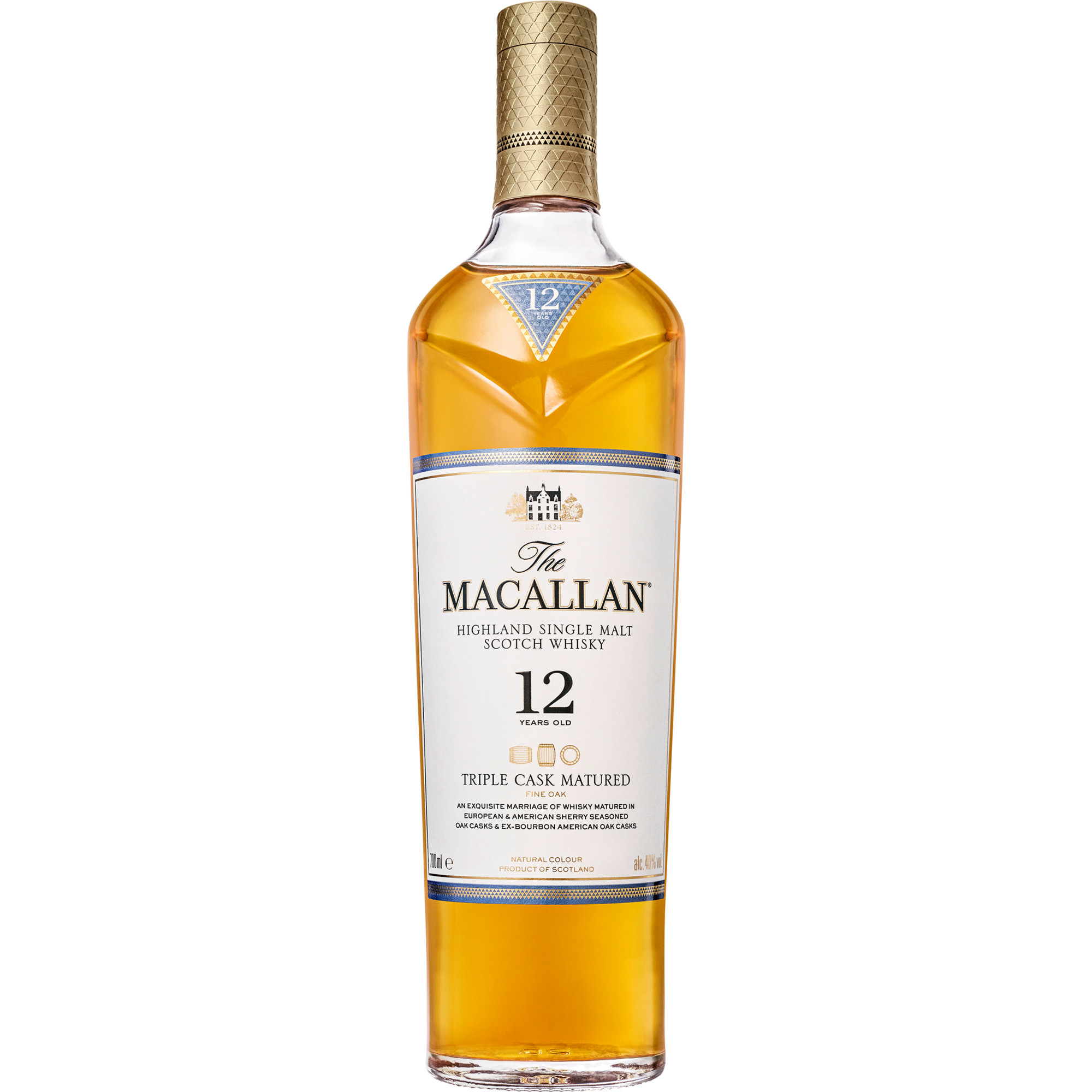 Macallan 12 Years Triple Cask Single Malt, Whisky, 0,7 L, 40% Vol., Spirituosen The Edrington Group, 2500 Great Western Roas, Glasgow, G15 6RW, Scotland Hawesko DE