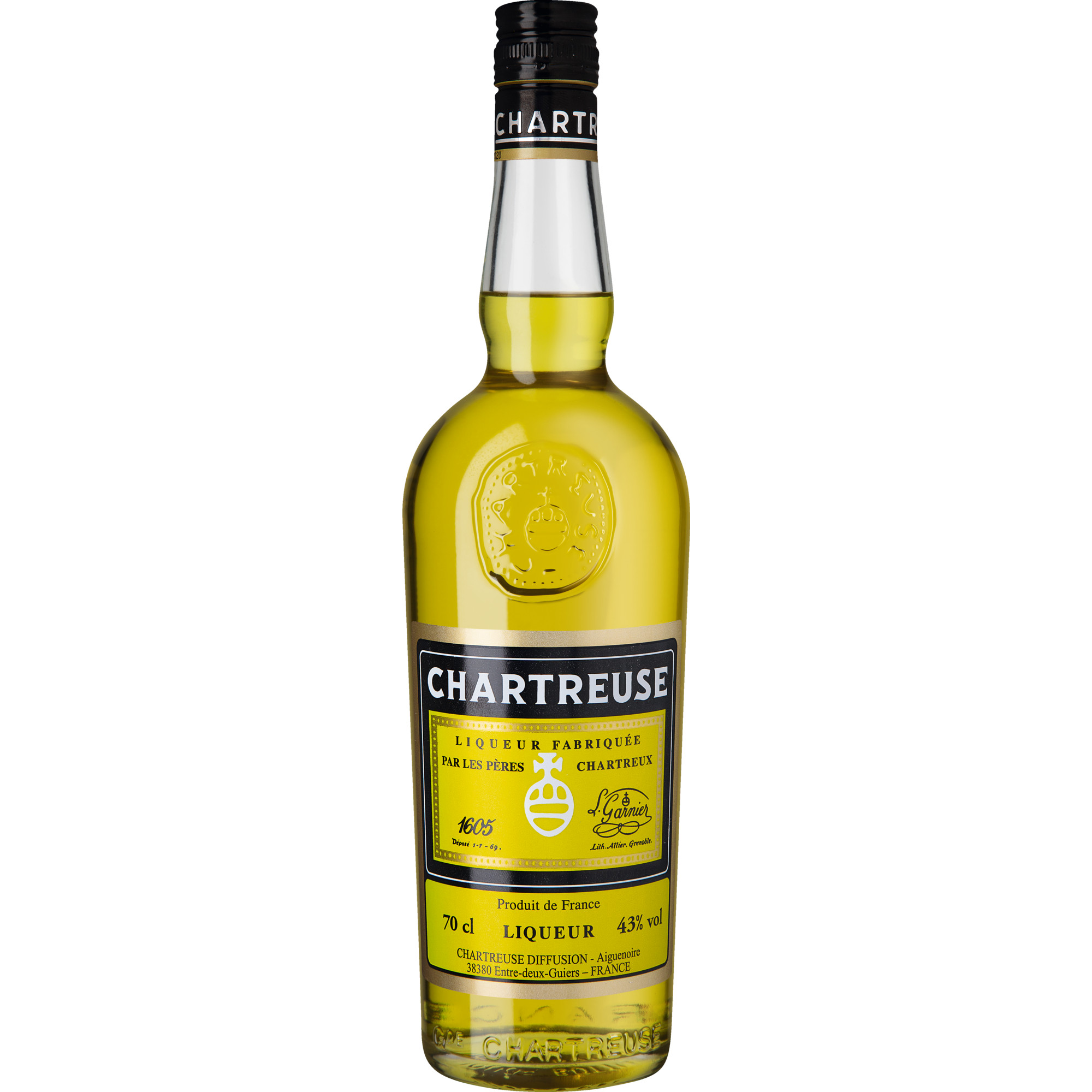 Chartreuse Jaune Liqueur aux Herbes, Frankreich, 0,7 L, 43% Vol., Spirituosen - Spirituosen