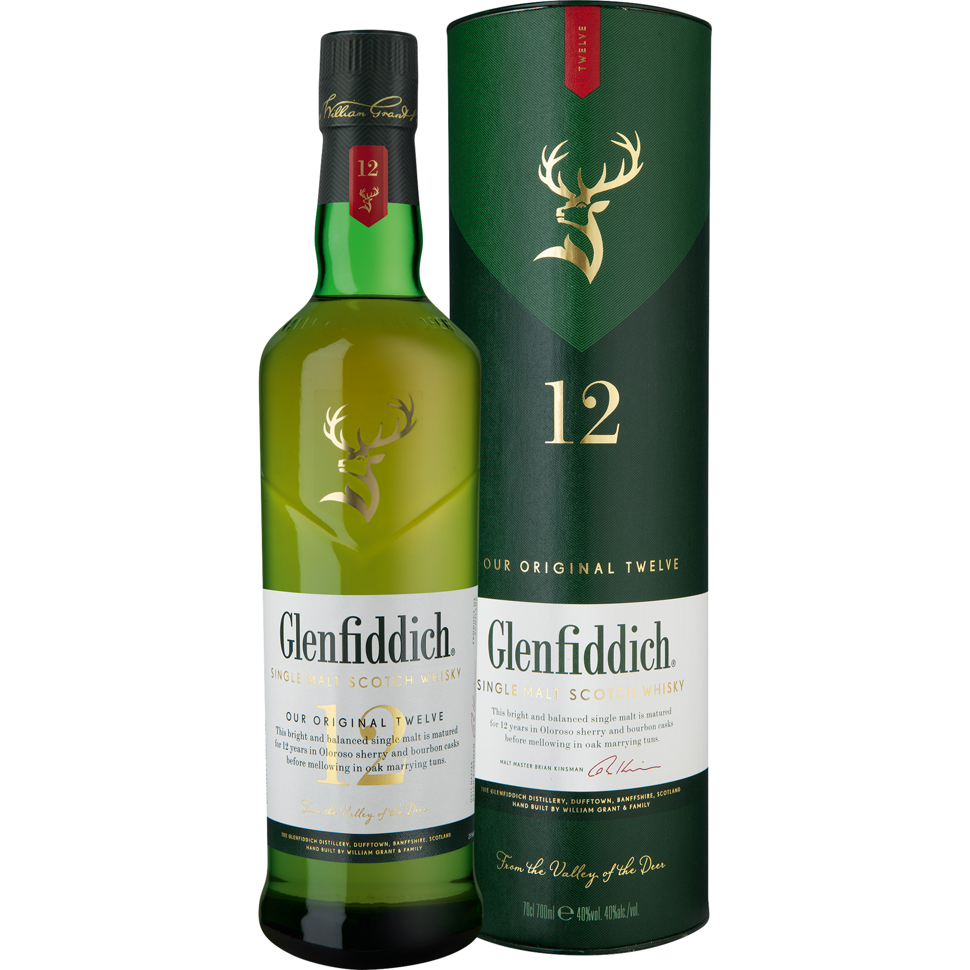 Glenfiddich 12 Single Malt Whisky, Whisky, 0,7L, 40% Vol., Schottland, Spirituosen  Spirituosen Hawesko