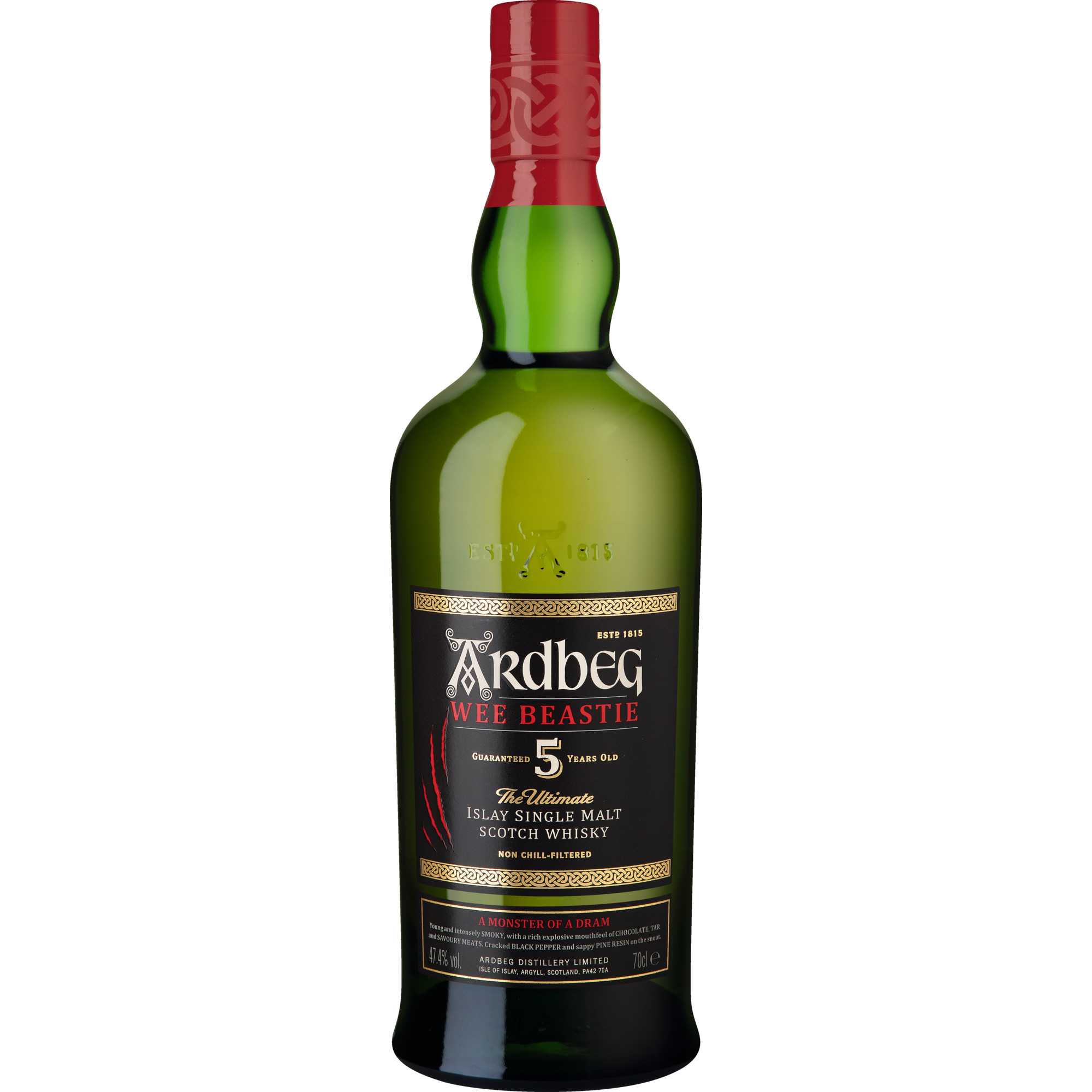 Ardbeg 5 Years Wee Beastie, Islay Single Malt Scotch Whisky, 0,7 L, 47,4% Vol., Schottland, Spirituosen - Spirituosen