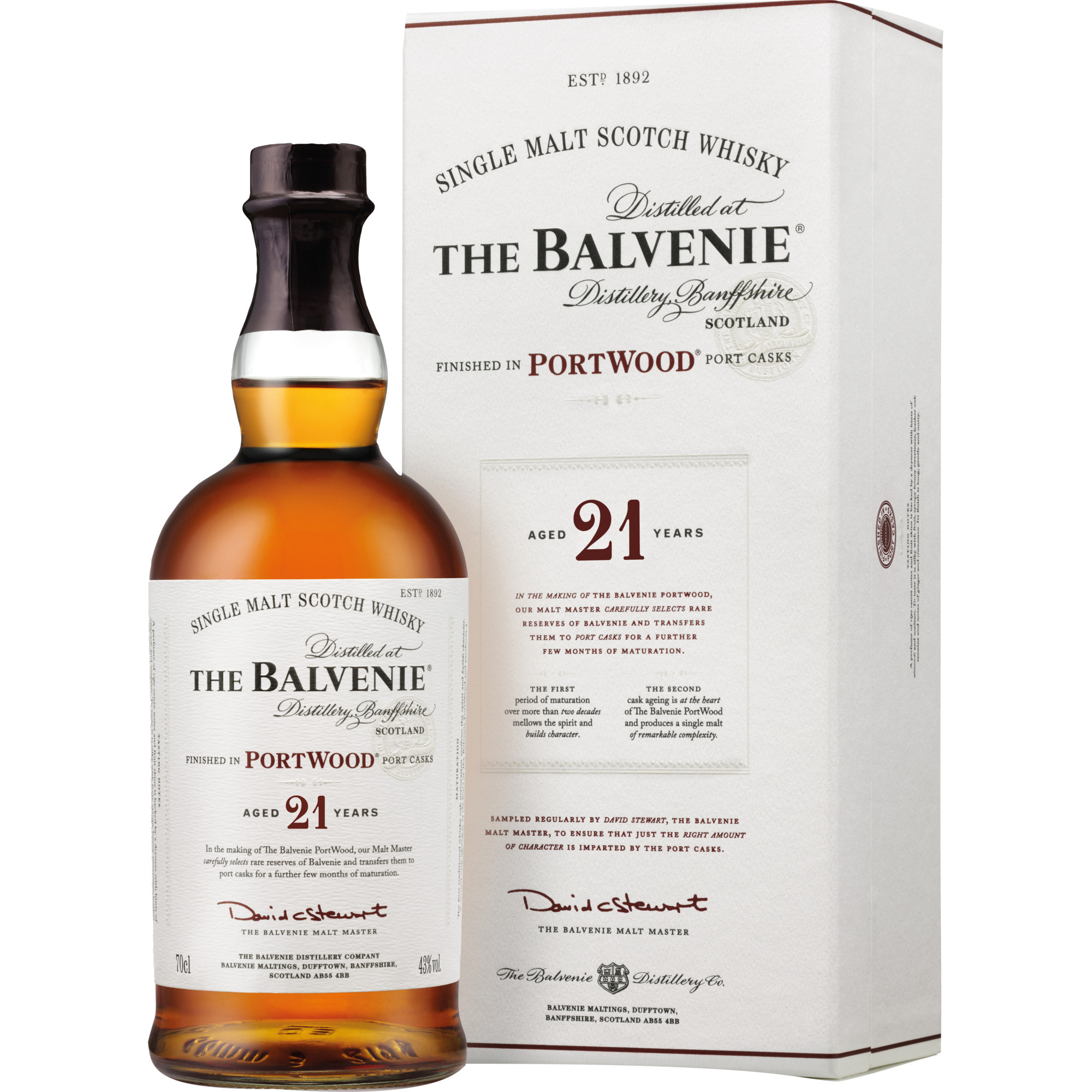 Image of Balvenie 21 Year Old Portwood Single Malt Whisky, 0,7L, 40,0% Vol., Schottland, Spirituosen