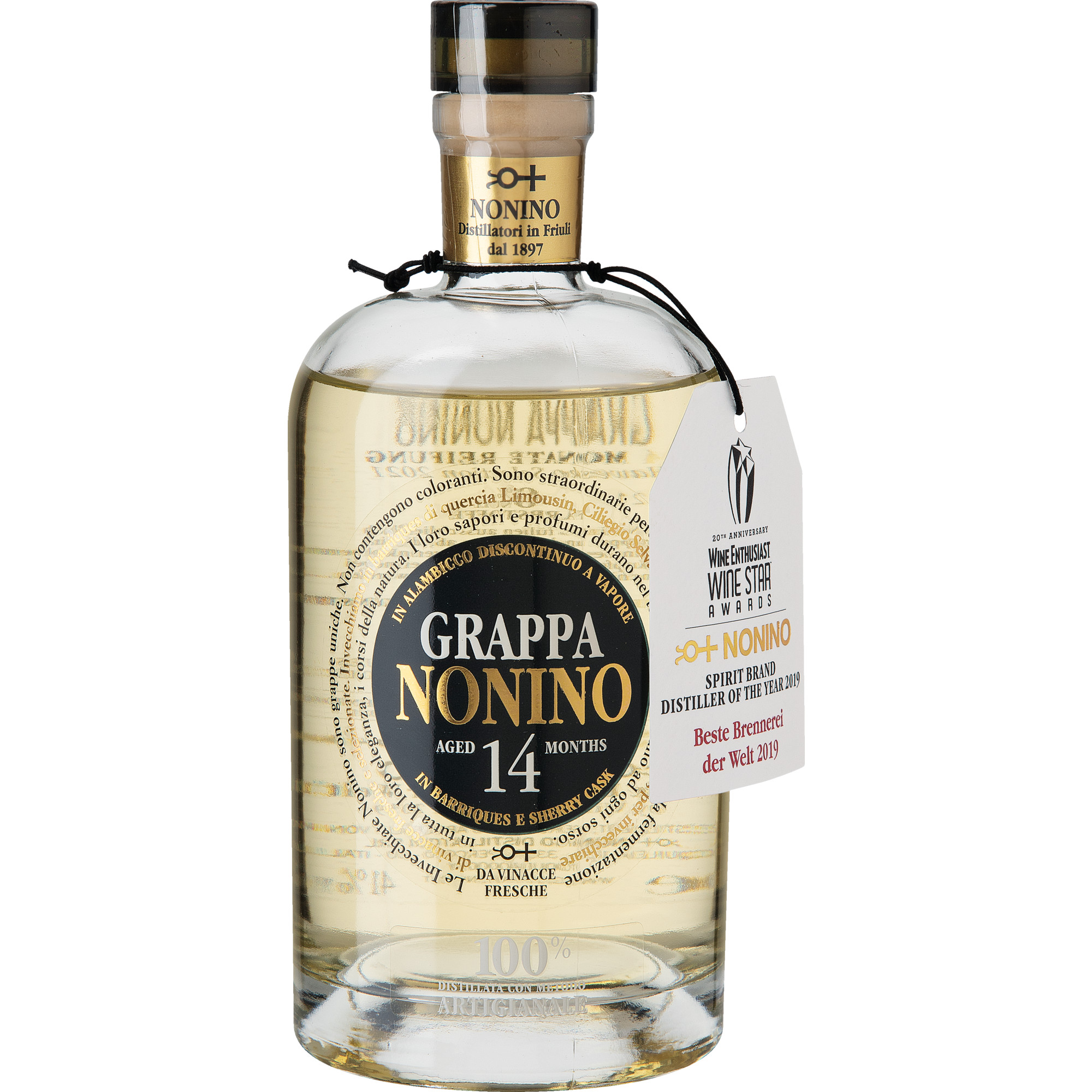 Nonino Grappa invecchiata 14 mesi, 0,350 L, 41% Vol., Spirituosen NONINO Distillatori SRL, Via Aquileia 104, 33050 Percoto, Pavia di Udine, Italia Hawesko DE