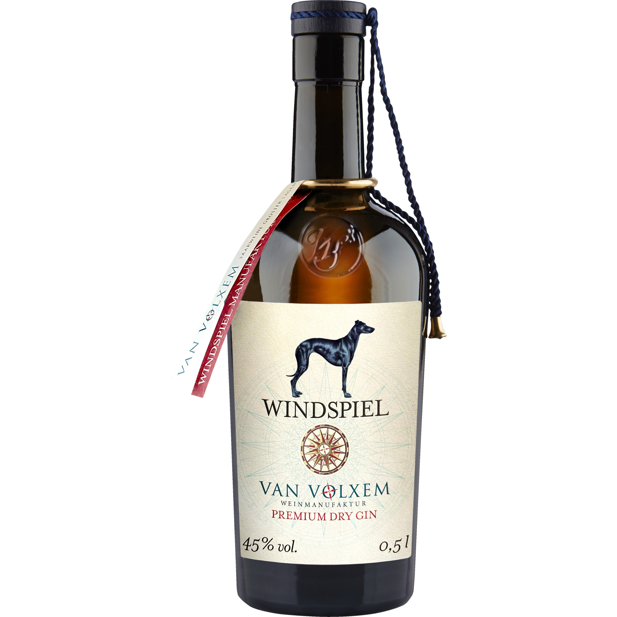 Windspiel & Van Volxem Dry Gin, 45 % vol. 0,5 L, Spirituosen Windspiel Manufaktur, Maria-Hilf-Strasse 6, D - 54550 Daun Hawesko DE