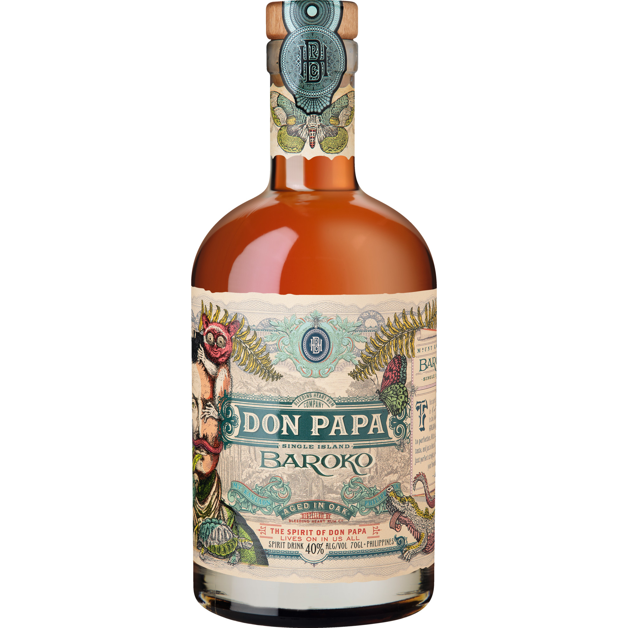 Don Papa Baroko, Negros Philippinen, 0,7 L, 40% Vol., Spirituosen - Spirituosen