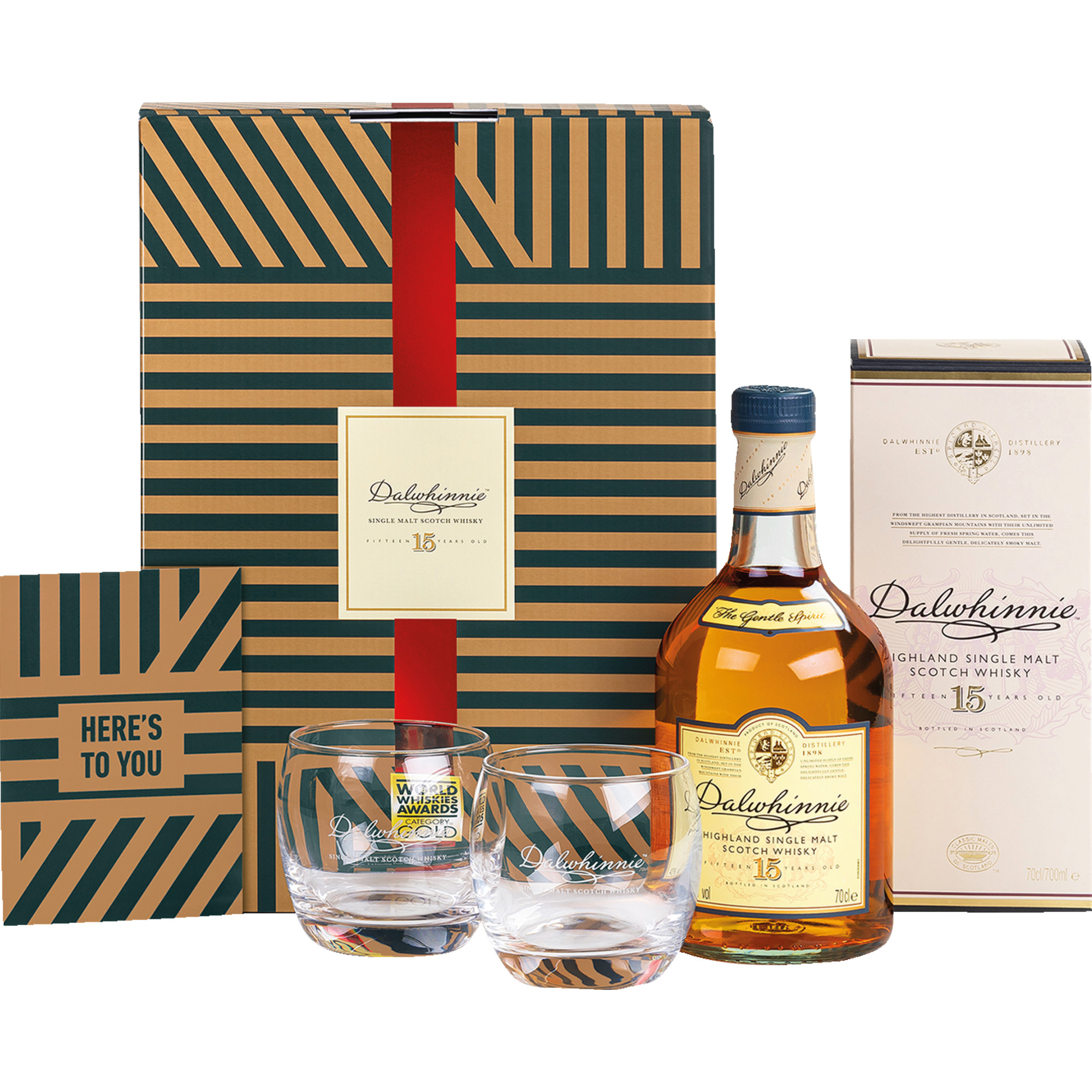 Dalwhinnie 15 Years Highland Single Malt Whisky, 0,7l, 43%, in hochwertigem Geschenkset, Schottland, Präsente  Präsente Hawesko