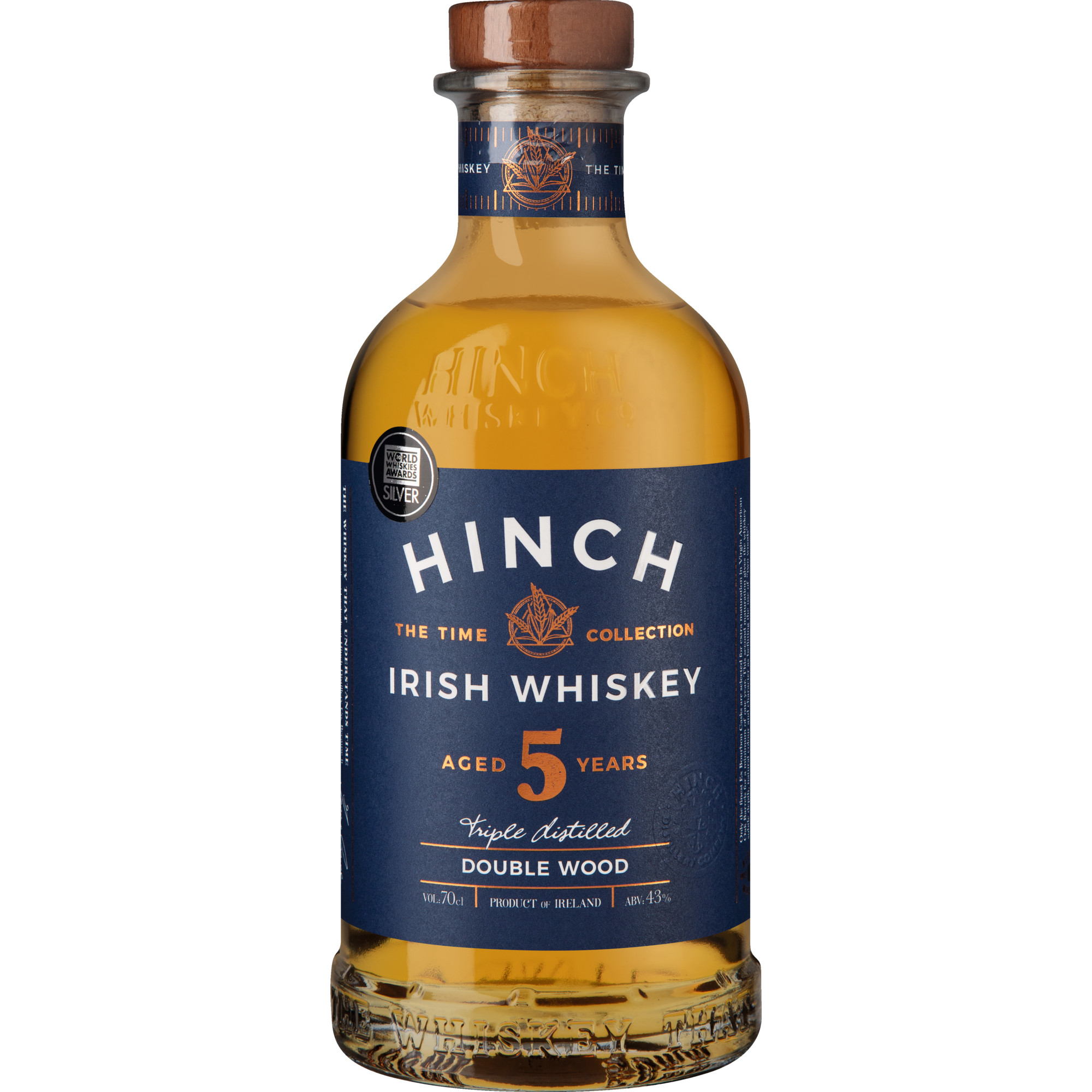 Hinch Double Wood 5 Years, Irish Whiskey, Irland, 0,7 L, 43 Vol., Spirituosen Hinch Distillery Ltd. 19 Carryduff Road BT27 6TZ N Ireland Hawesko DE