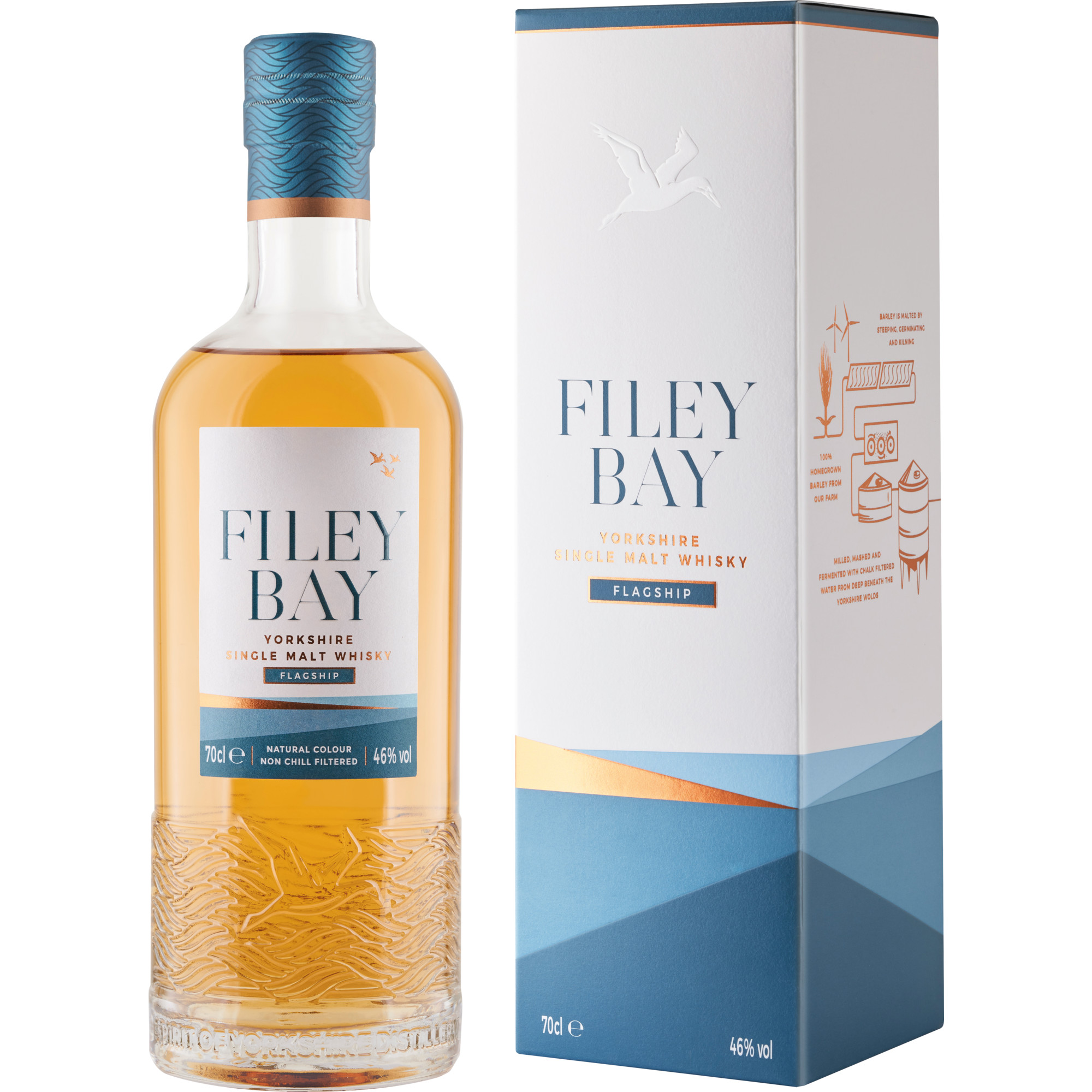 Filey Bay Flagship Single Malt Whisky, Yorkshire, 0,7 L, 46 Vol., Spirituosen  Spirituosen Hawesko