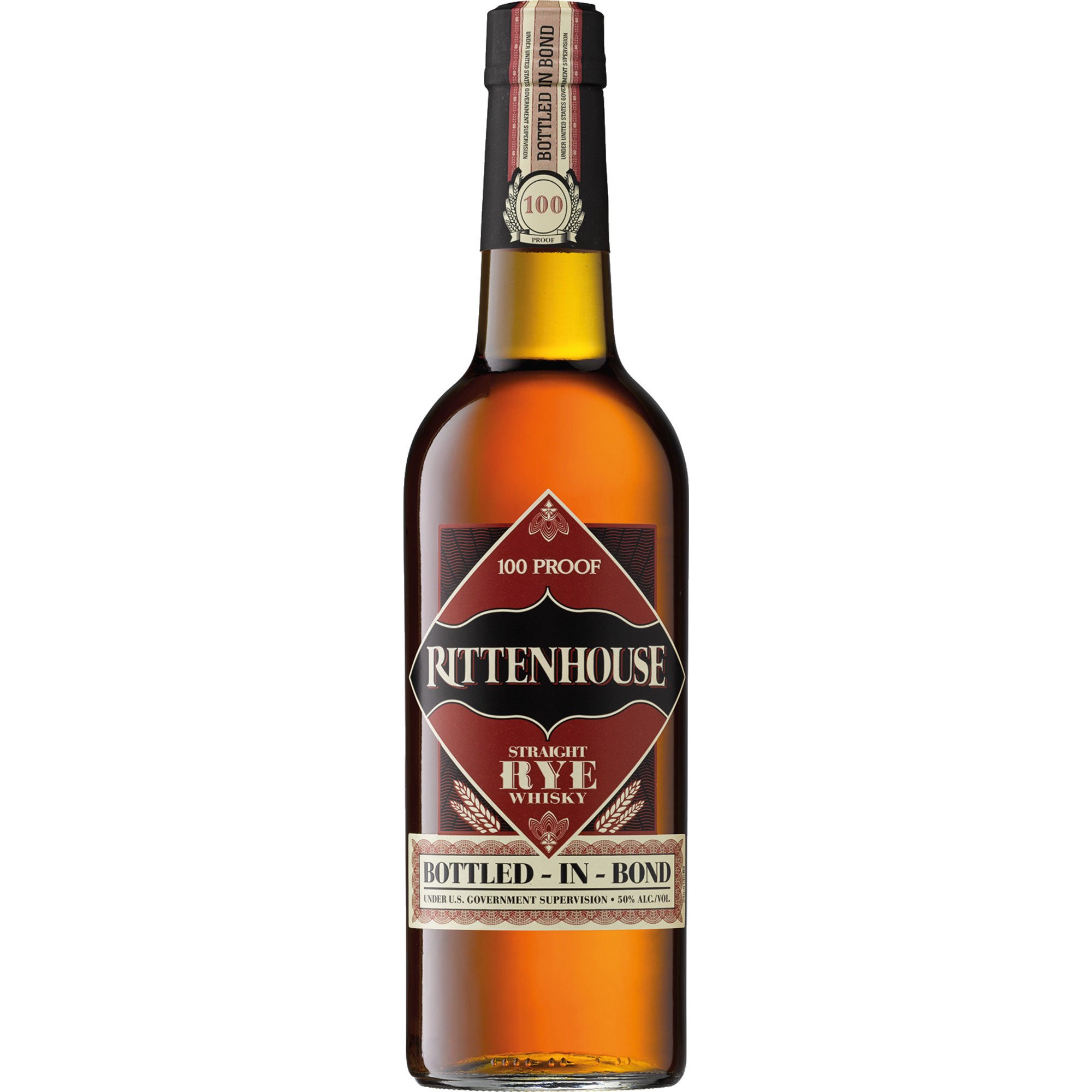 Rittenhouse 100 Proof Straight Rye Whisky, 0,7l, 50 % Vol., Spirituosen  Spirituosen Hawesko