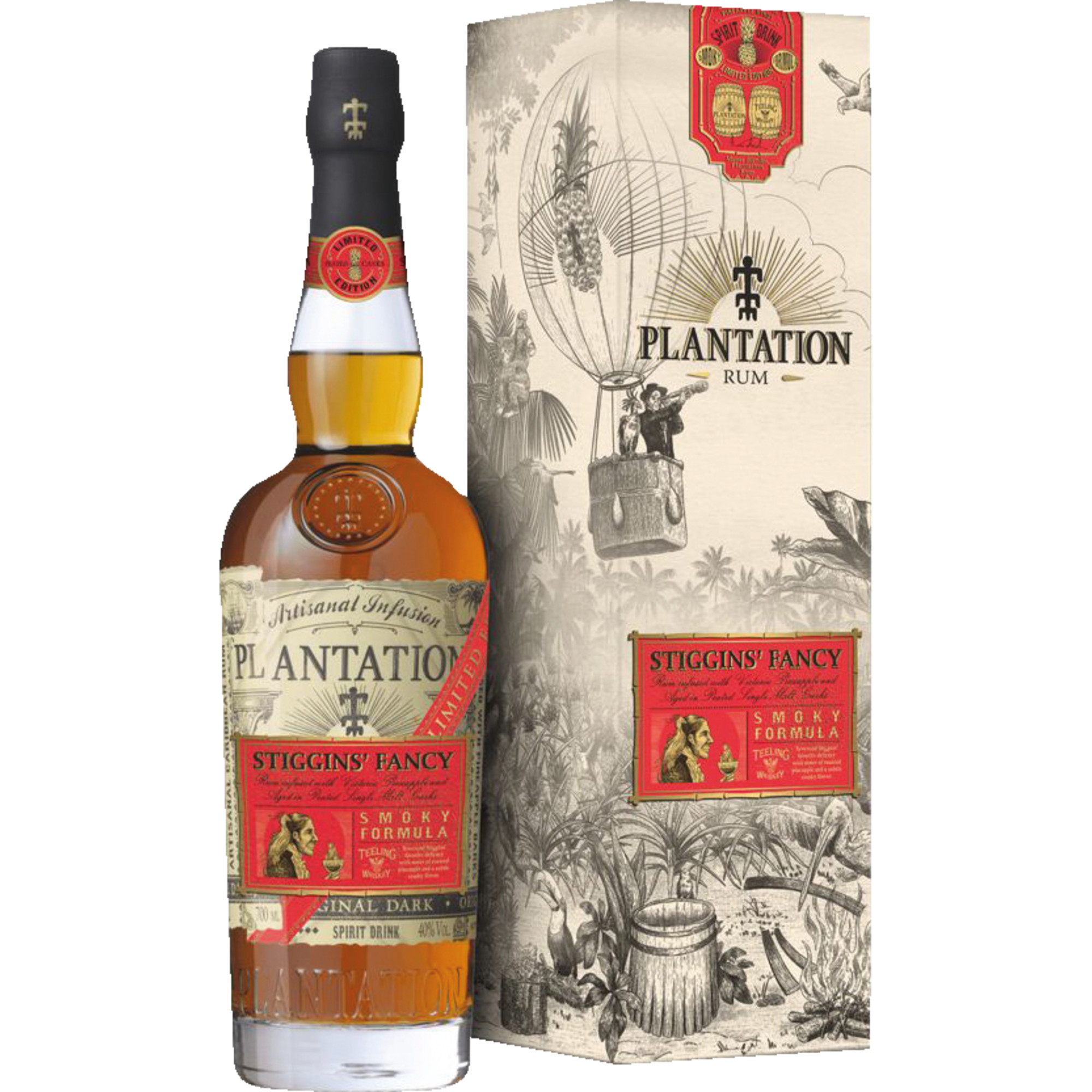 Plantation Stiggins%27 Fancy Pineapple Smoky Formula, Rum Jamaika, Barbados, 0,7 L, 40% Vol., im Etui, Spirituosen  Spirituosen Hawesko