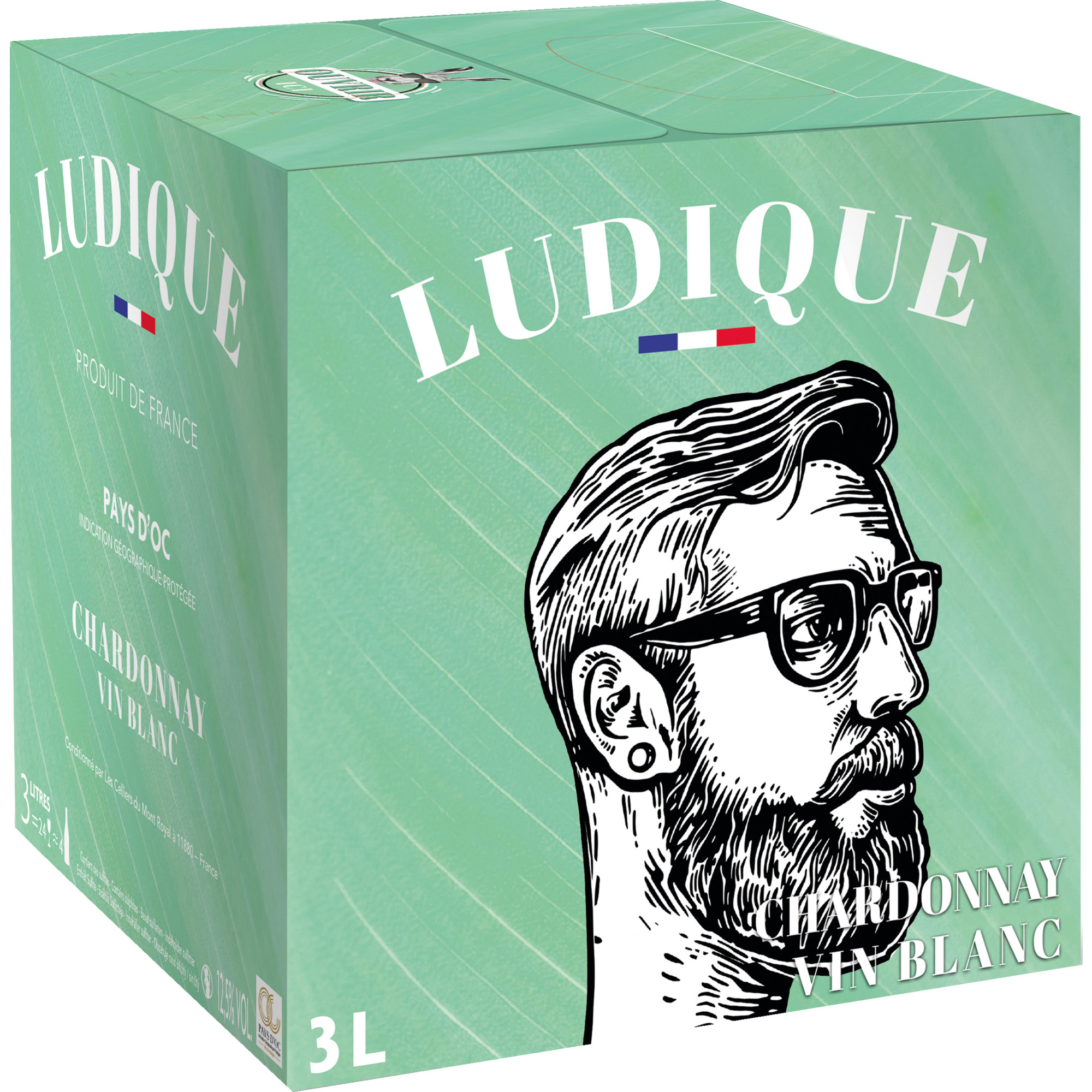 Ludique Chardonnay, Pays d%27Oc IGP, Bag in Box 3L, Languedoc-Roussillon, 2021, Weißwein  Weißwein Hawesko