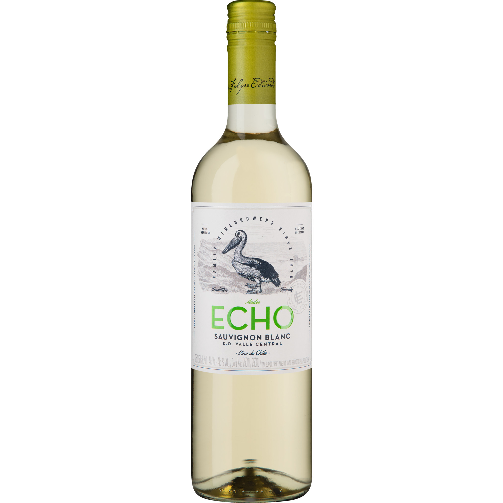 Echo Sauvignon Blanc, Valle Central, Valle Central, 2022, Weißwein Produced and bottled by VLFE Ltda. Nancagua, Chile / Hanseatisches Wein- und Sekt-Kontor Hawesko GmbH, Friesenweg 24, D-22763 Hamburg Hawesko DE