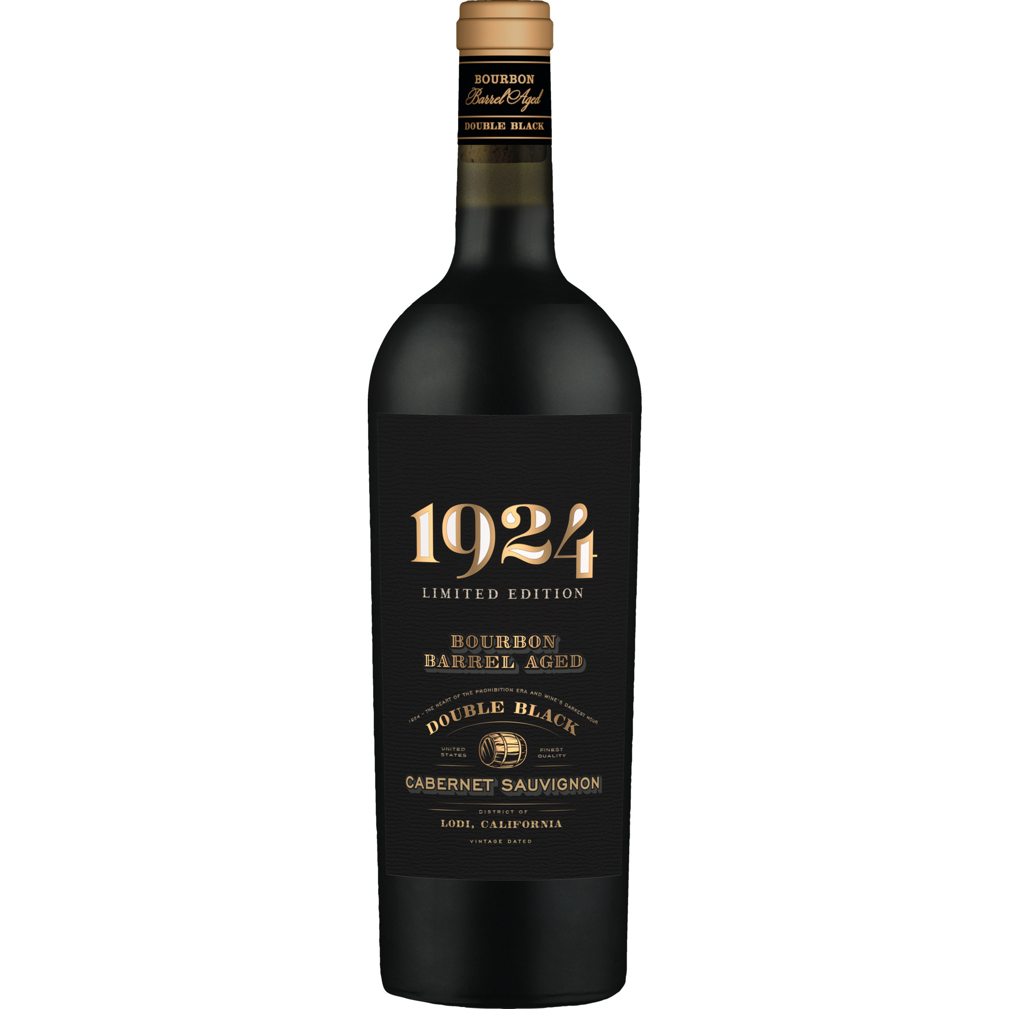 1924 Double Black Bourbon Barrel Aged, Cabernet Sauvignon, Limited Edition, Lodi, Kalifornien, 2020, Rotwein  Rotwein Hawesko