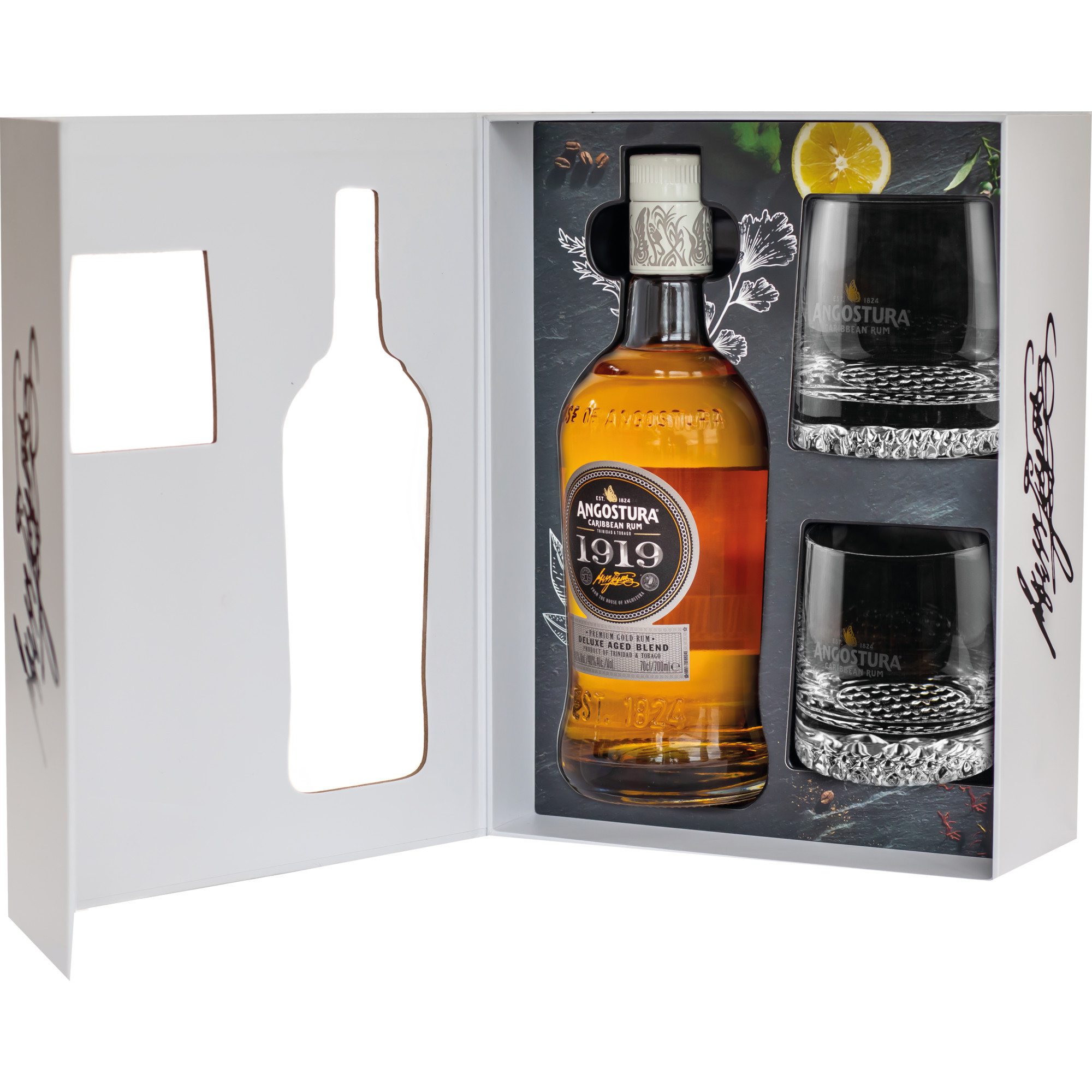 Angostura Rum 1919, 0,70 L, 40% Vol + 2 Gläser, Spirituosen  Spirituosen Hawesko