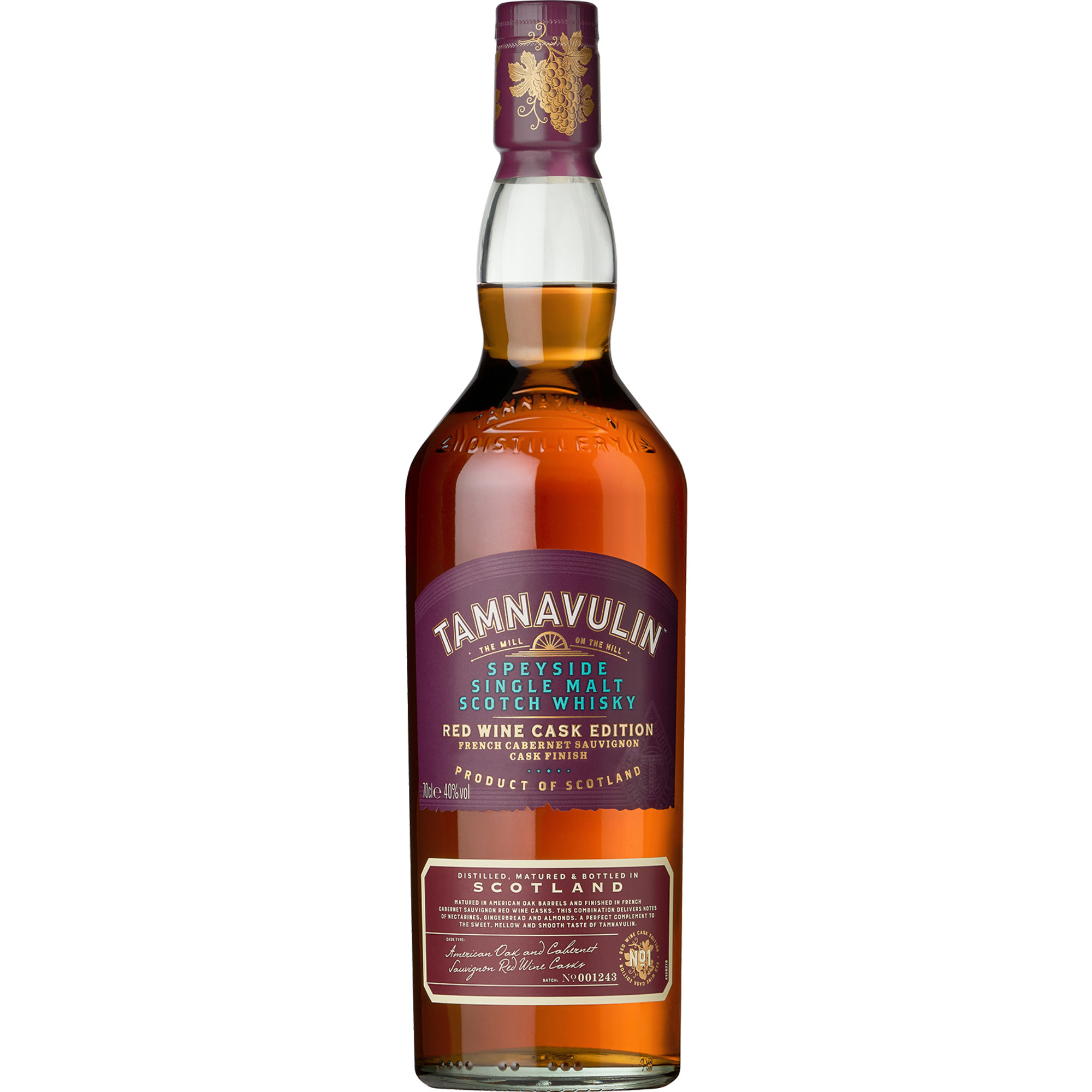 Tamnavulin Single Malt Scotch Whisky, Red Wine Cask 40 % vol. 0,7 L, Schottland, Spirituosen Tamnavulin Distillery, Ballindalloch, Banffshire, AB37 9JA, Scotland Hawesko DE