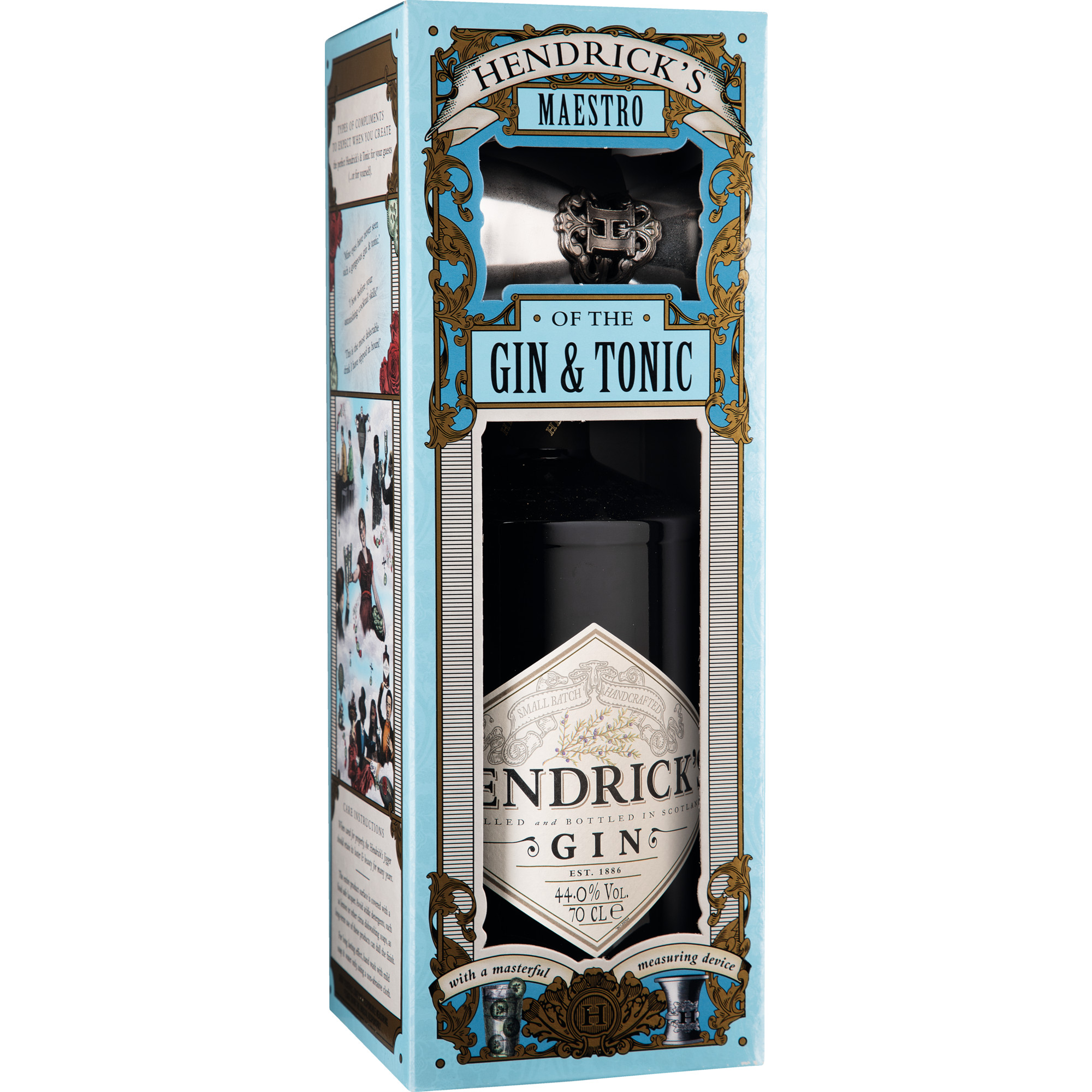 Image of Hendrick's Gin, 0,7 L, 44% Vol., Geschenketui, inklusive Jigger, England, Spirituosen