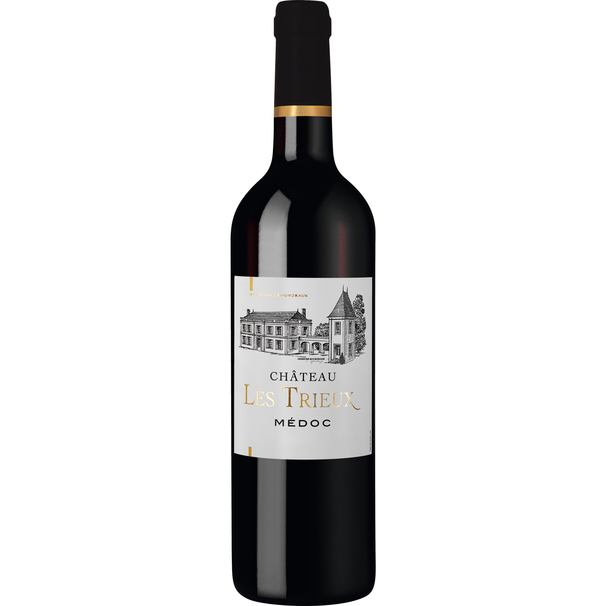 Château Les Trieux, Médoc AOP, Bordeaux, 2021, Rotwein SCF Rémi Lacombe Propriétaire à Civrac en Médoc; Mis en bouteille par Adrien Bertaillan à 33360 Carignan de Bordeaux - France Hawesko DE