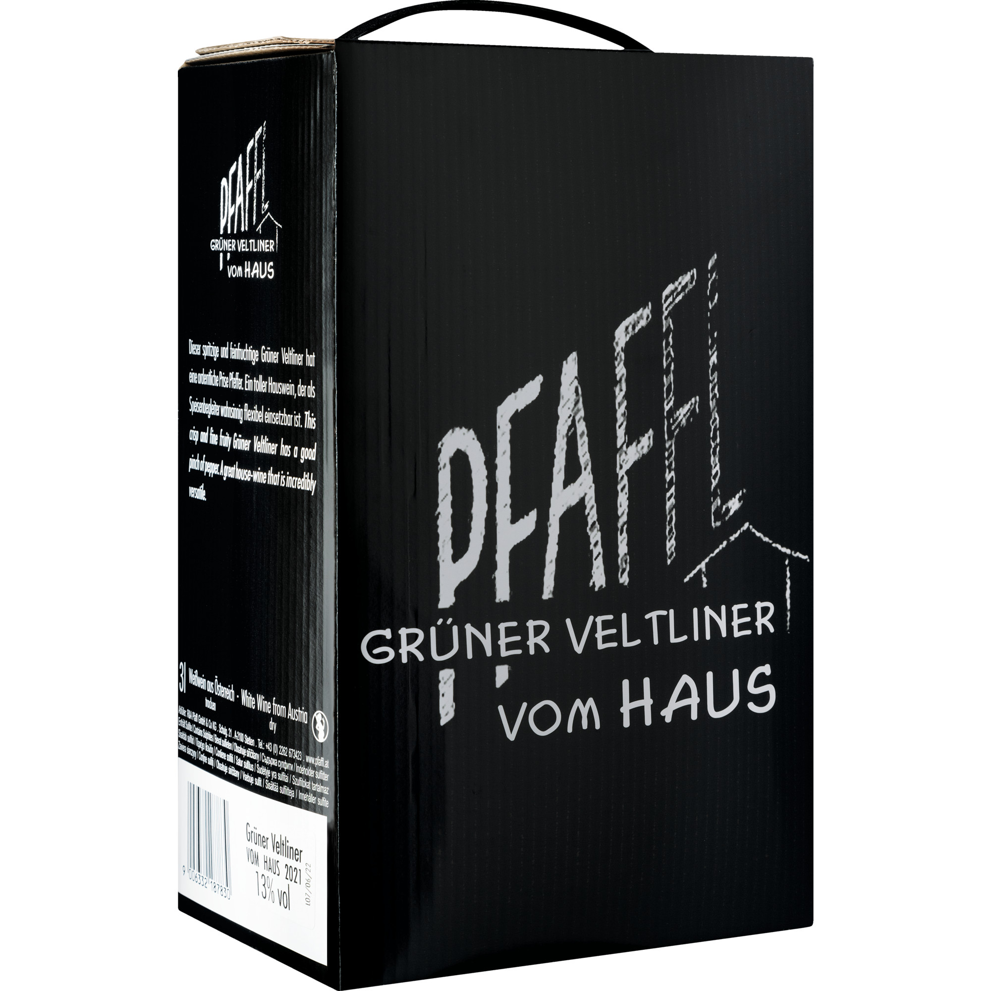 Pfaffl Grüner Veltliner vom Haus, Trocken, Niederösterreich, Bag in Box 3L, Niederösterreich, 2022, Weißwein  Weißwein Hawesko