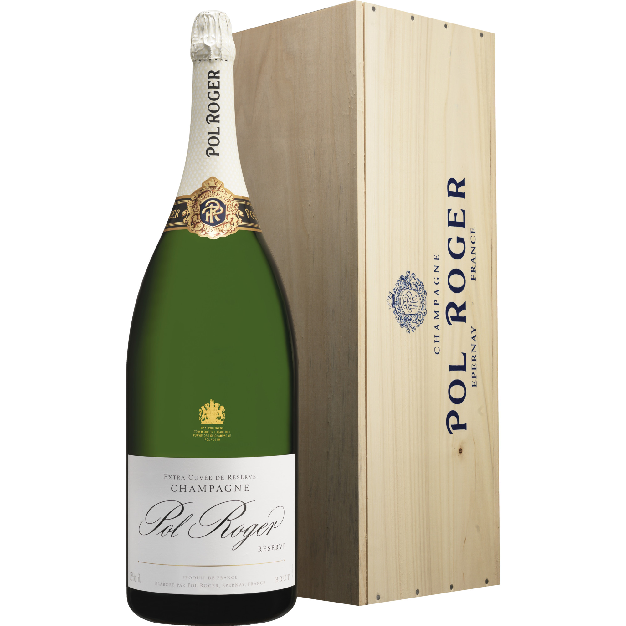 Champagne Pol Roger Réserve, Brut, Champagne AC, Doppelmagnum, in Holzkiste, Champagne, Schaumwein - Champagner